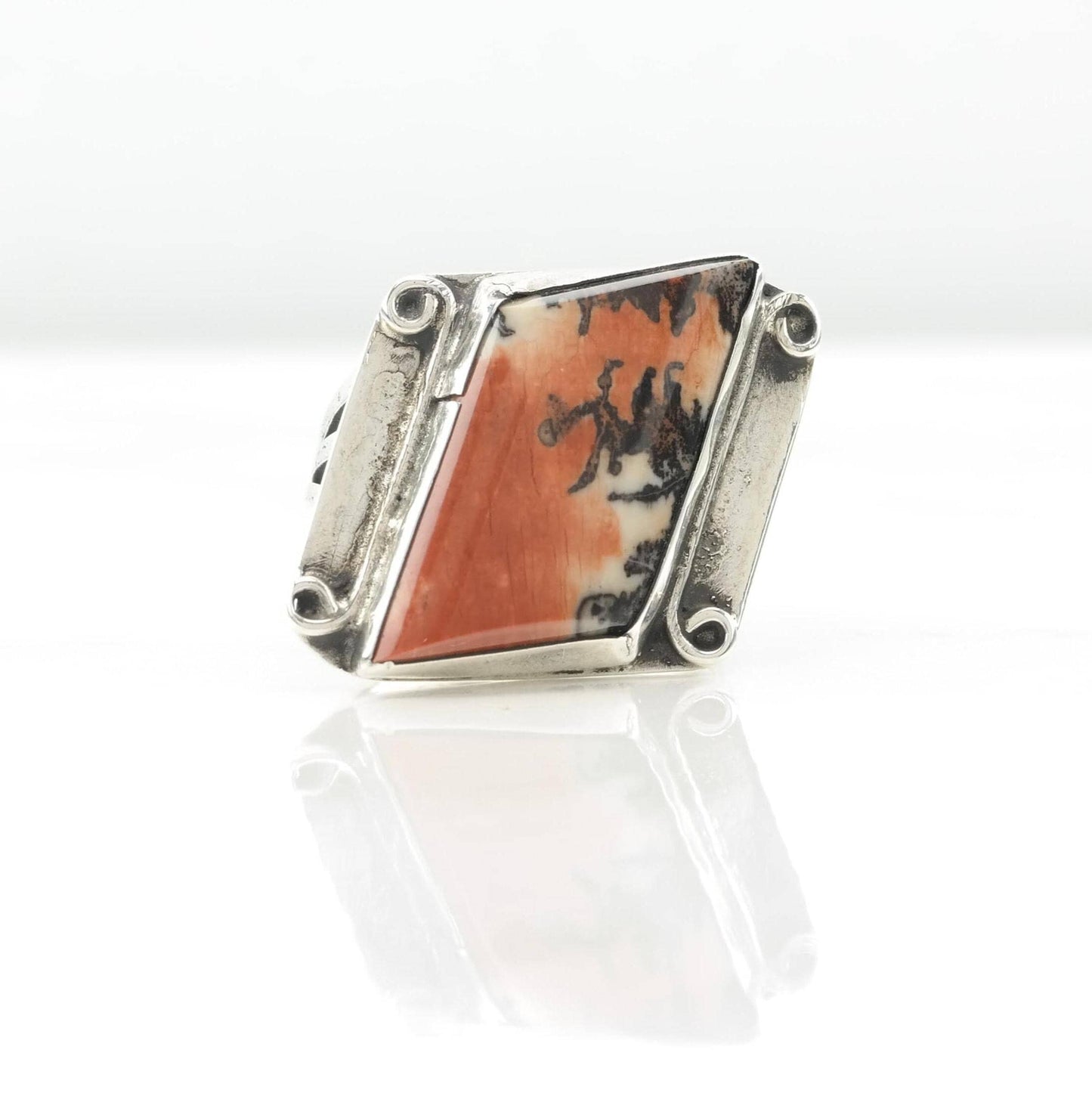 Vintage Southwest Petrified Wood Silver Ring Sterling