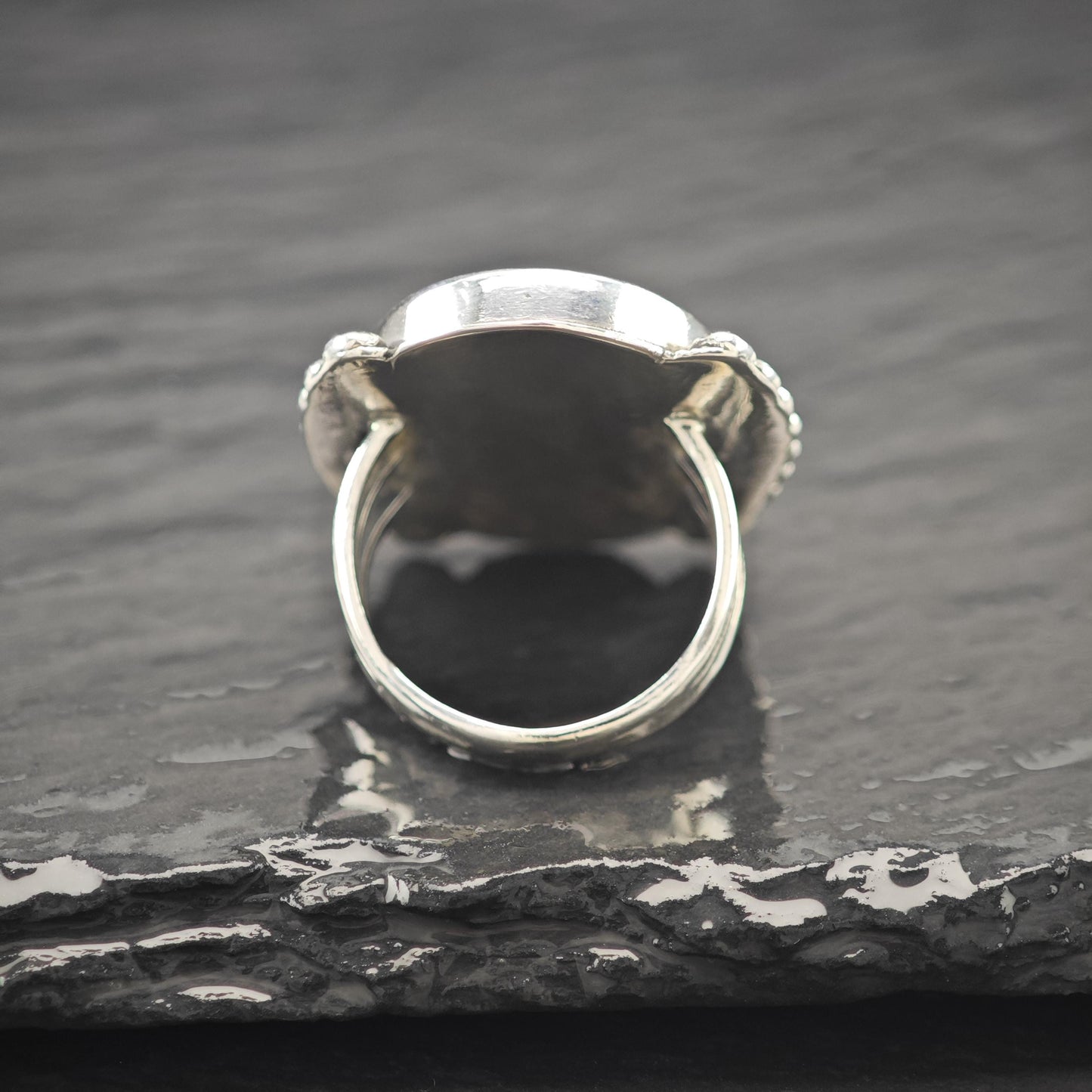 Southwestern Agate Ring Sterling Silver Size 5 3/4