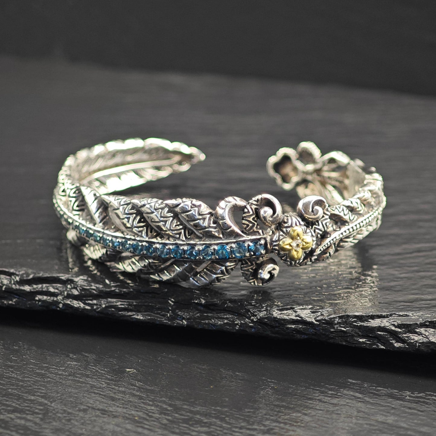 Bixby China 18K Gold Accent, Topaz Sterling Silver Bracelet
