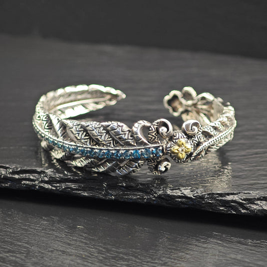 Bixby China 18K Gold Accent, Topaz Sterling Silver Bracelet