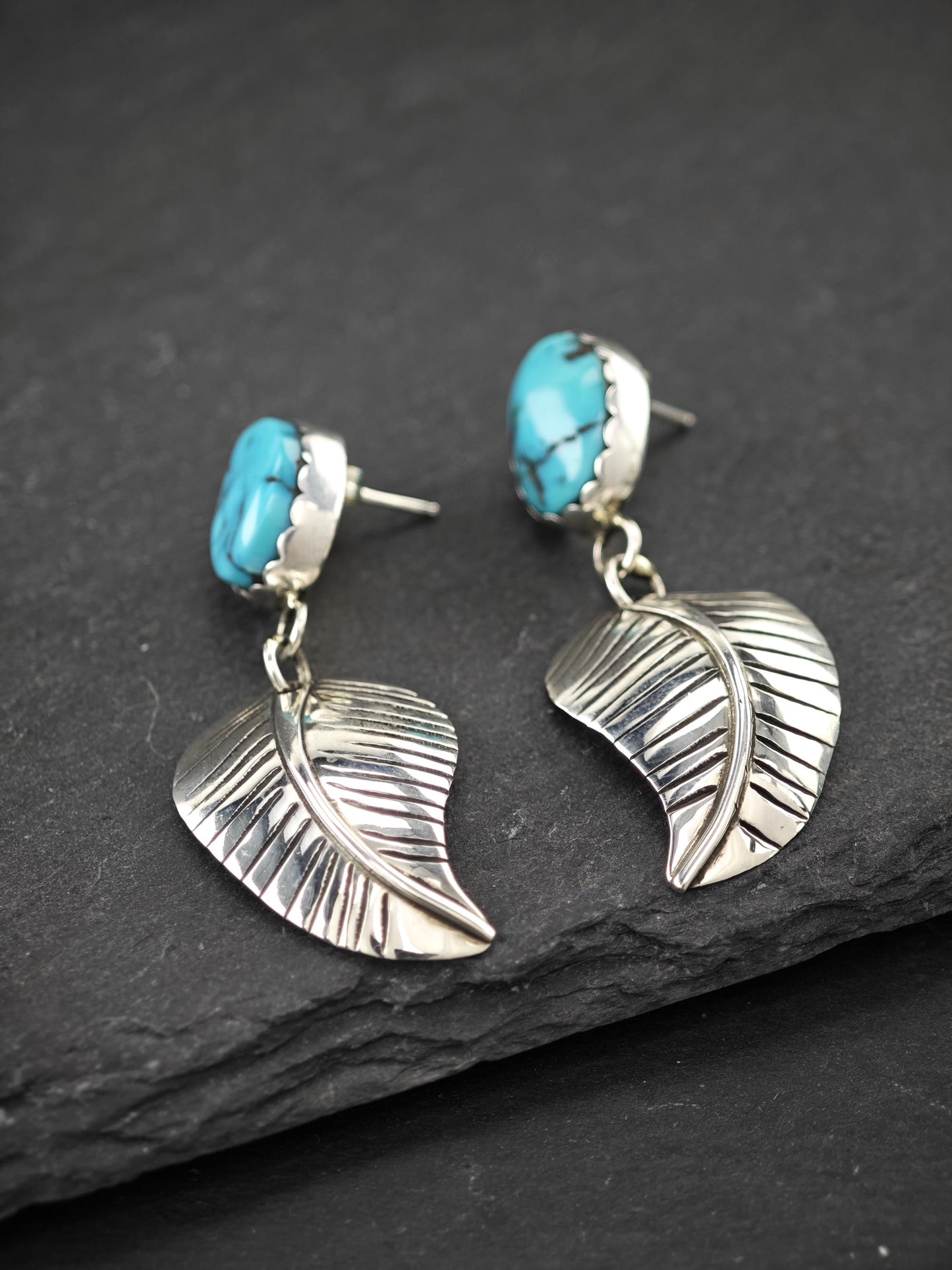 Native American Stud/Dangle Earrings Sterling Silver