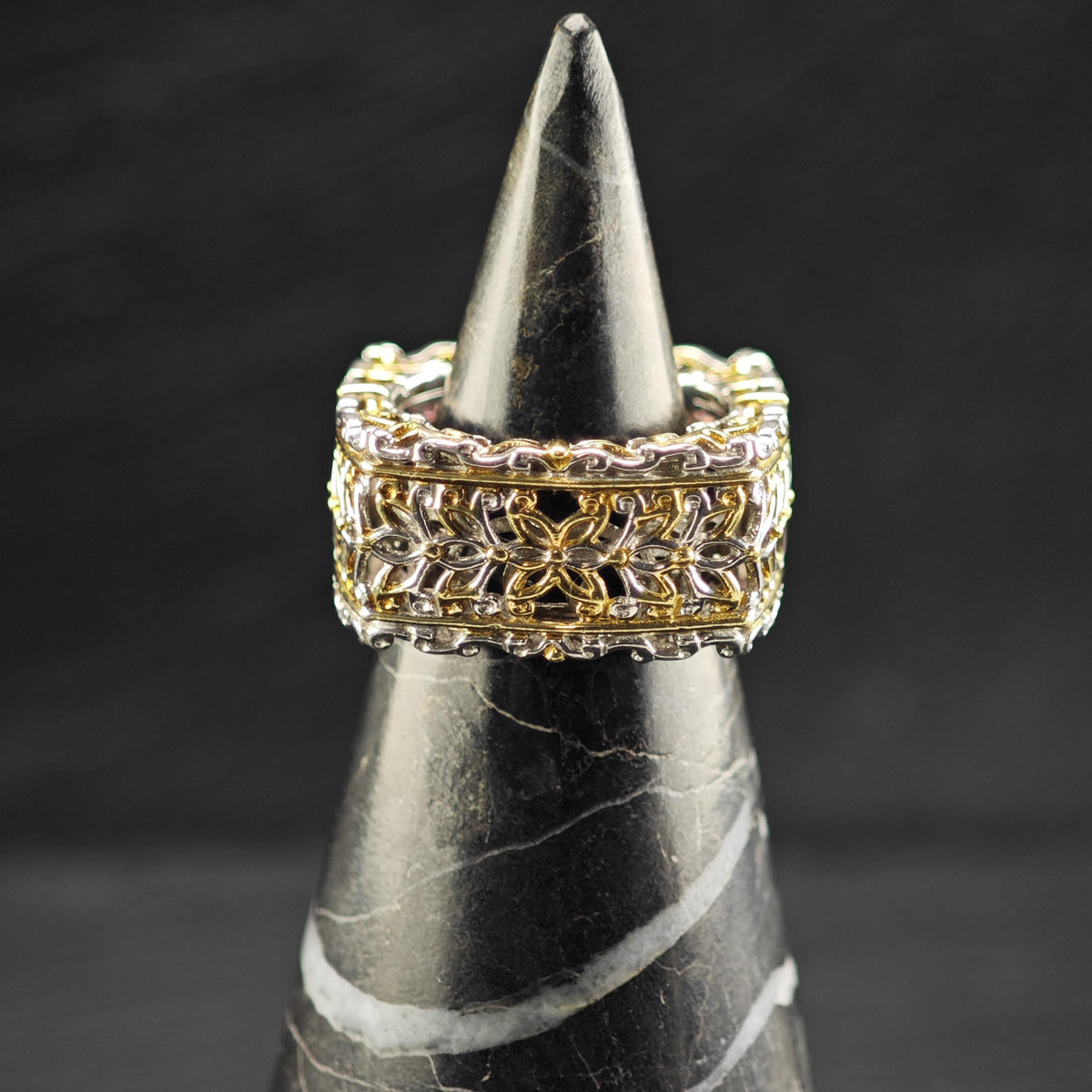 Pink Sapphire Pave Gold-plated Accent Sterling Silver Ring Sz 4 1/4 R6827