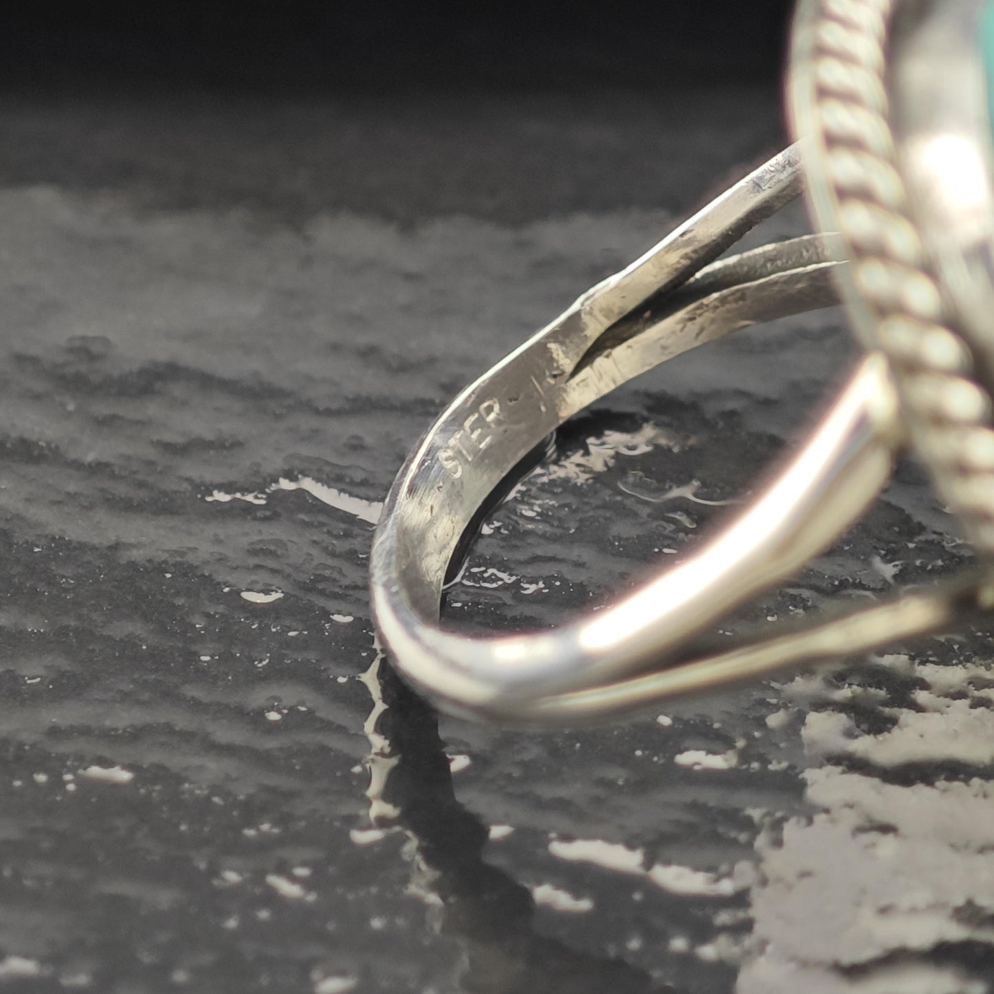 Native American Turquoise Ring Sterling Silver Size 6 1/4