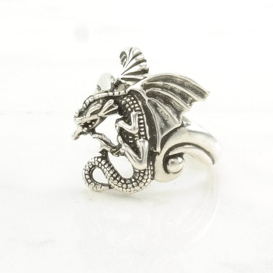 Dragon Sterling Silver Ring Size 10 1/4