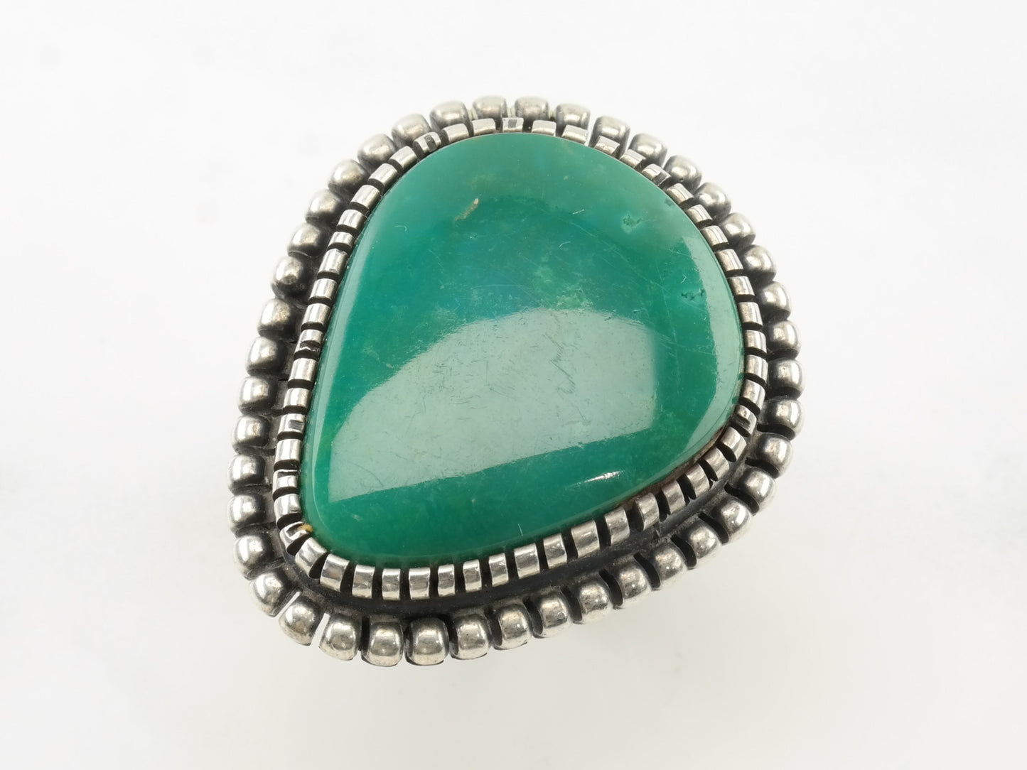 Vintage Native American Sterling Silver Ring Turquoise Green Size 9