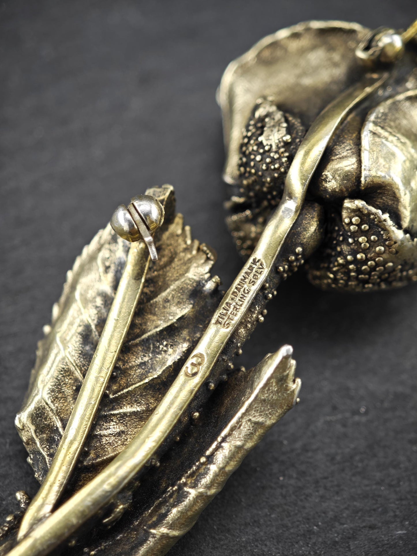 Tilda, Denmark, Crushed Rose Sterling Silver Brooch