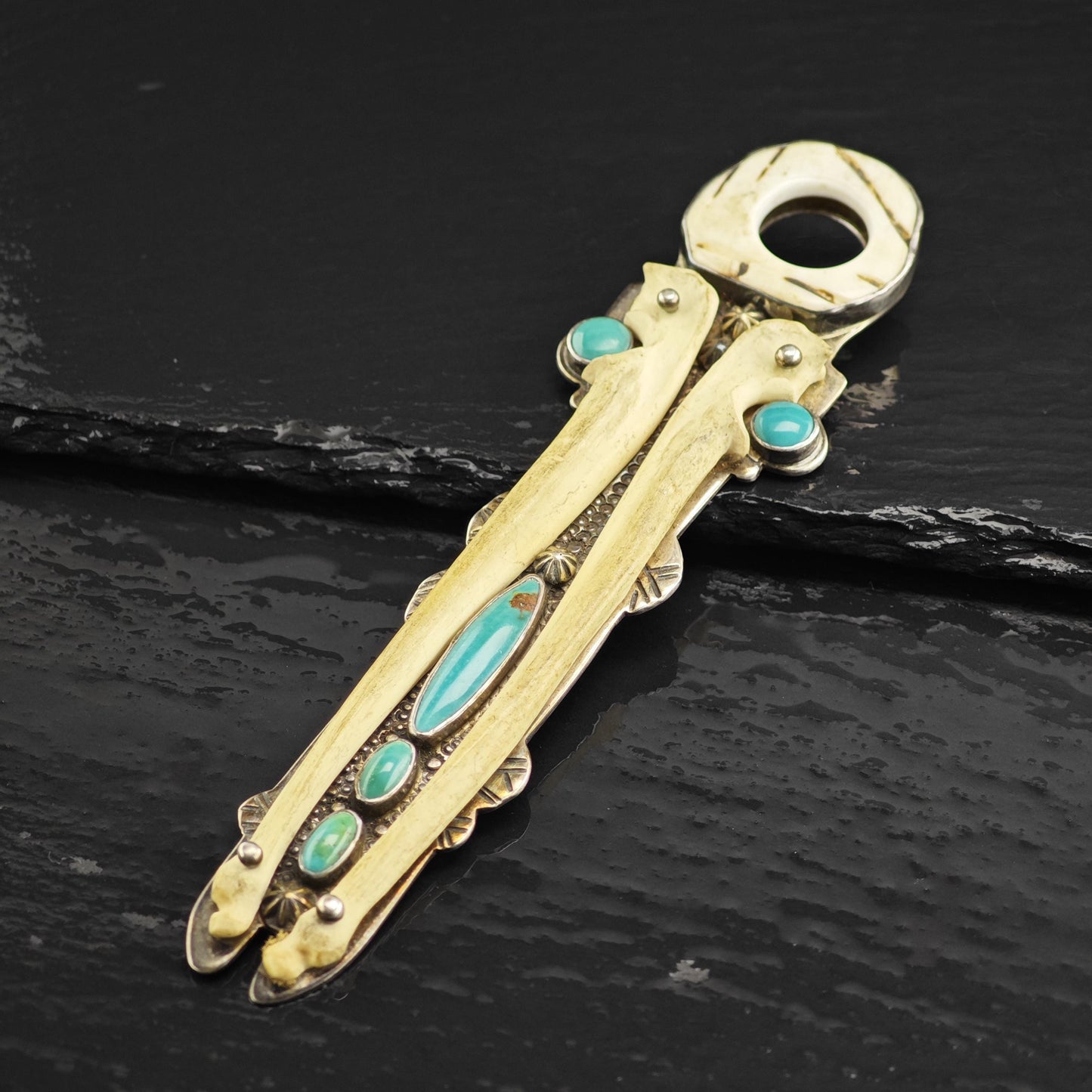 Turquoise Large Artifact by Melanie Deluca Sterling Silver