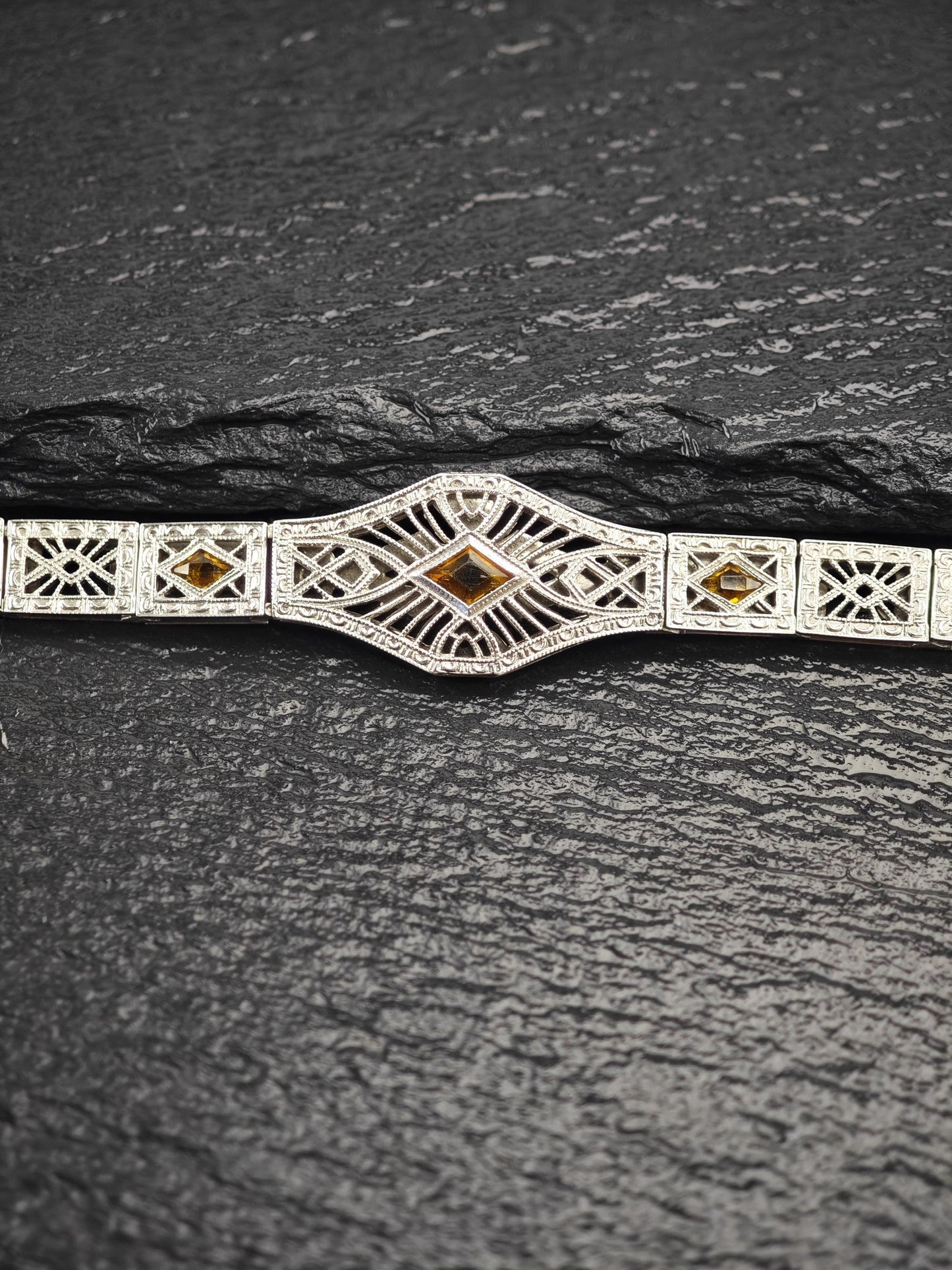 Art Deco Simmons Paste Bracelet Sterling Silver