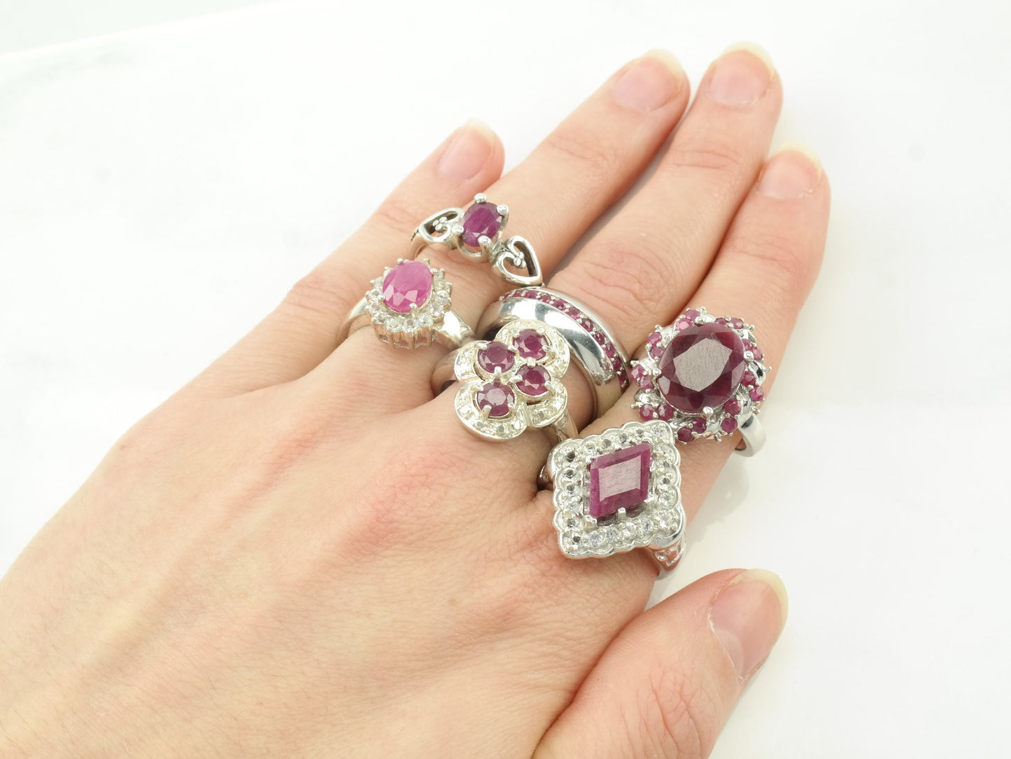 Choice Vintage Sterling Silver Ruby Ring Size 7