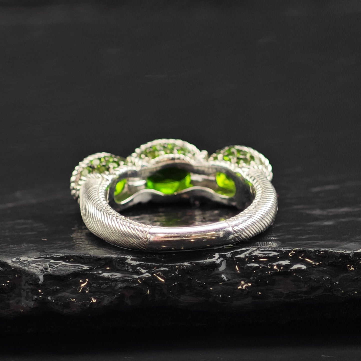 Vintage Judith Ripka Diopside Sterling Silver Ring Sz 6 R6582