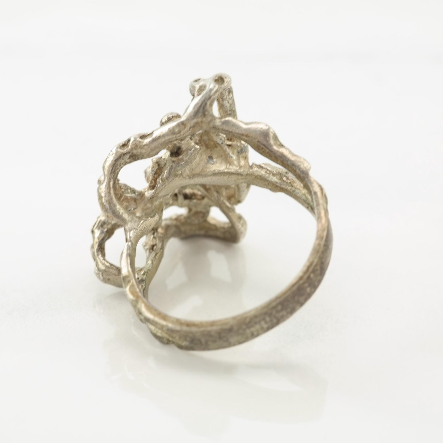 Brutalist, Studio Sterling Silver Ring Sz7 3/4 R5602