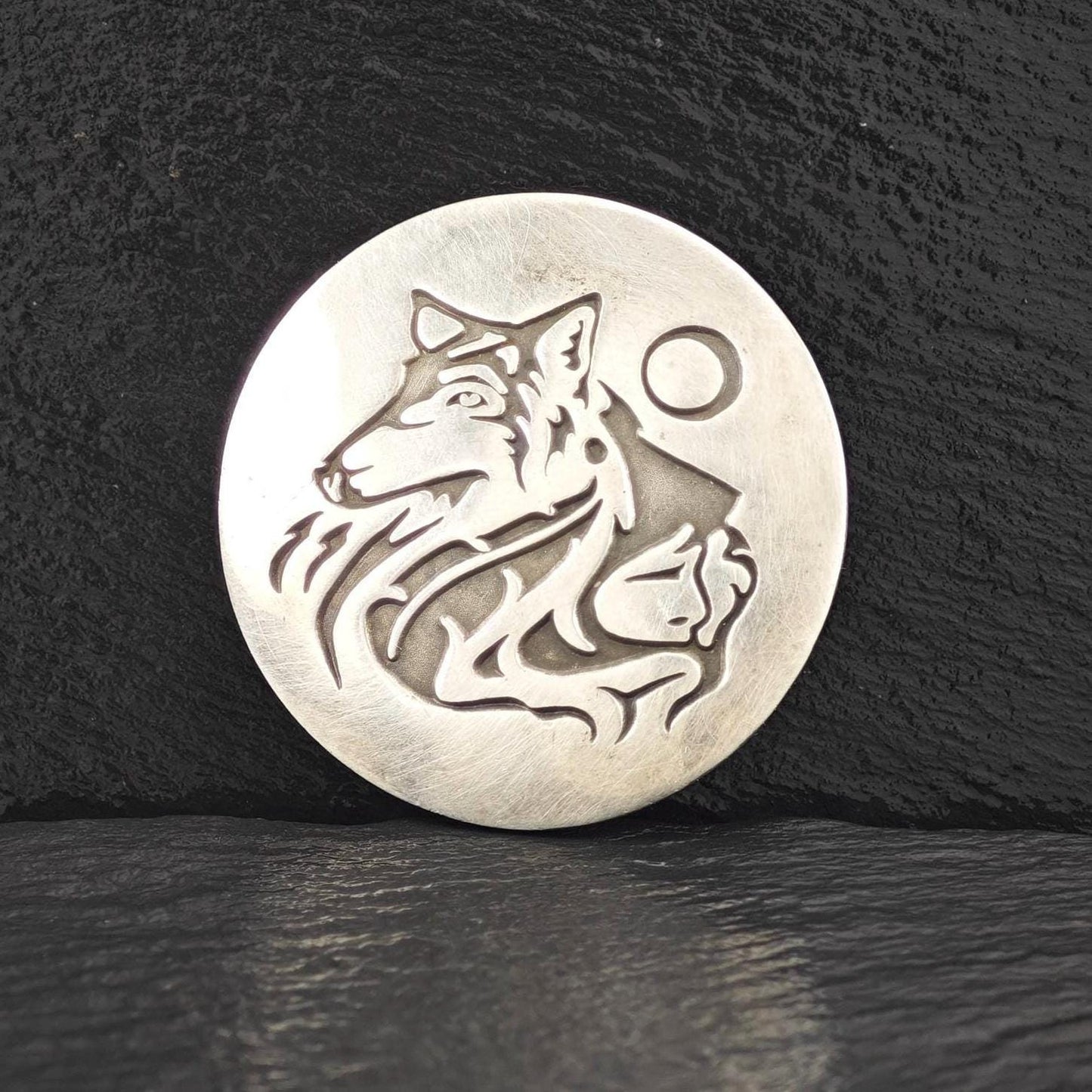 MAG, Jeanne Gamble Wolf, Moon Overlay Brooch/Pendant Sterling Silver