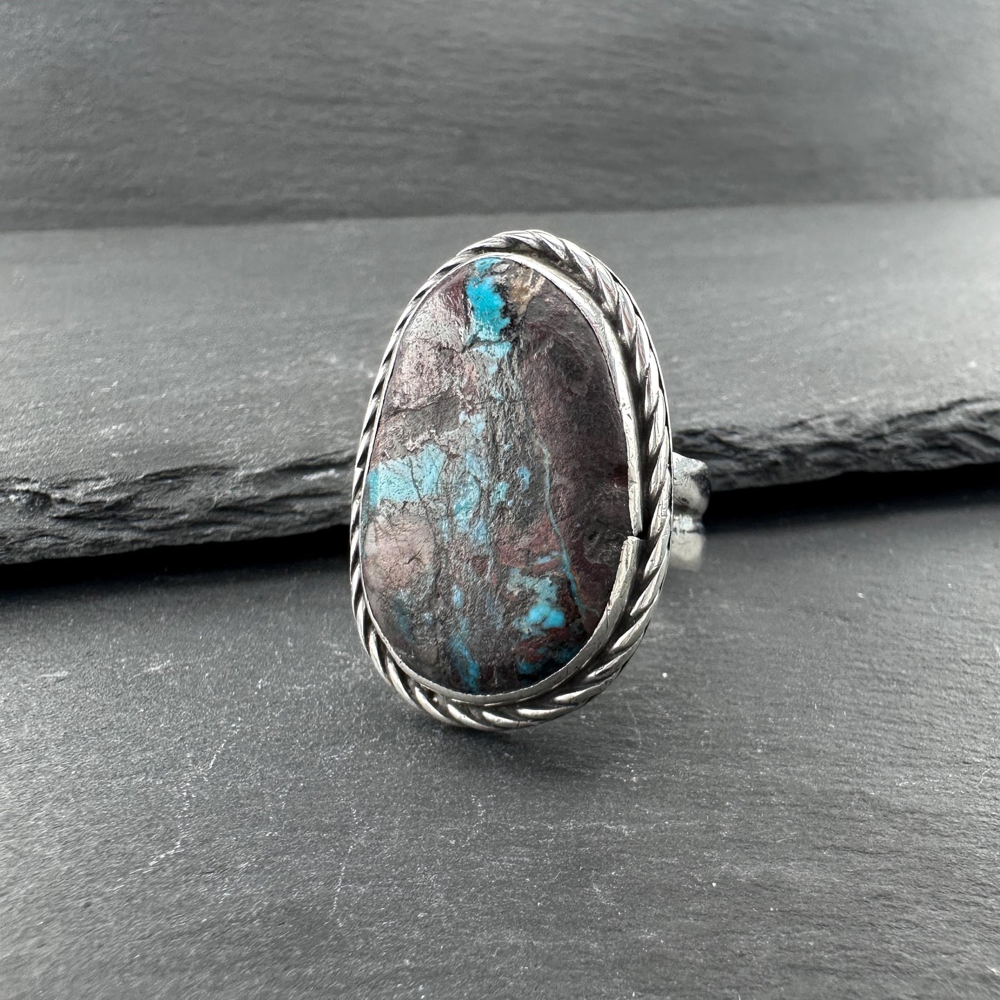Vintage Southwest Turquoise Ring Sterling Silver
