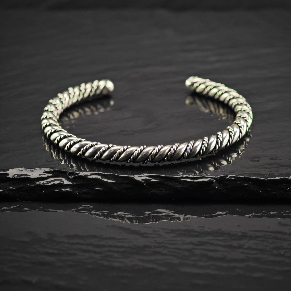 Handmade Heavy Twisted Sterling Silver Cuff Bracelet Sz 6 1/4" BR3176