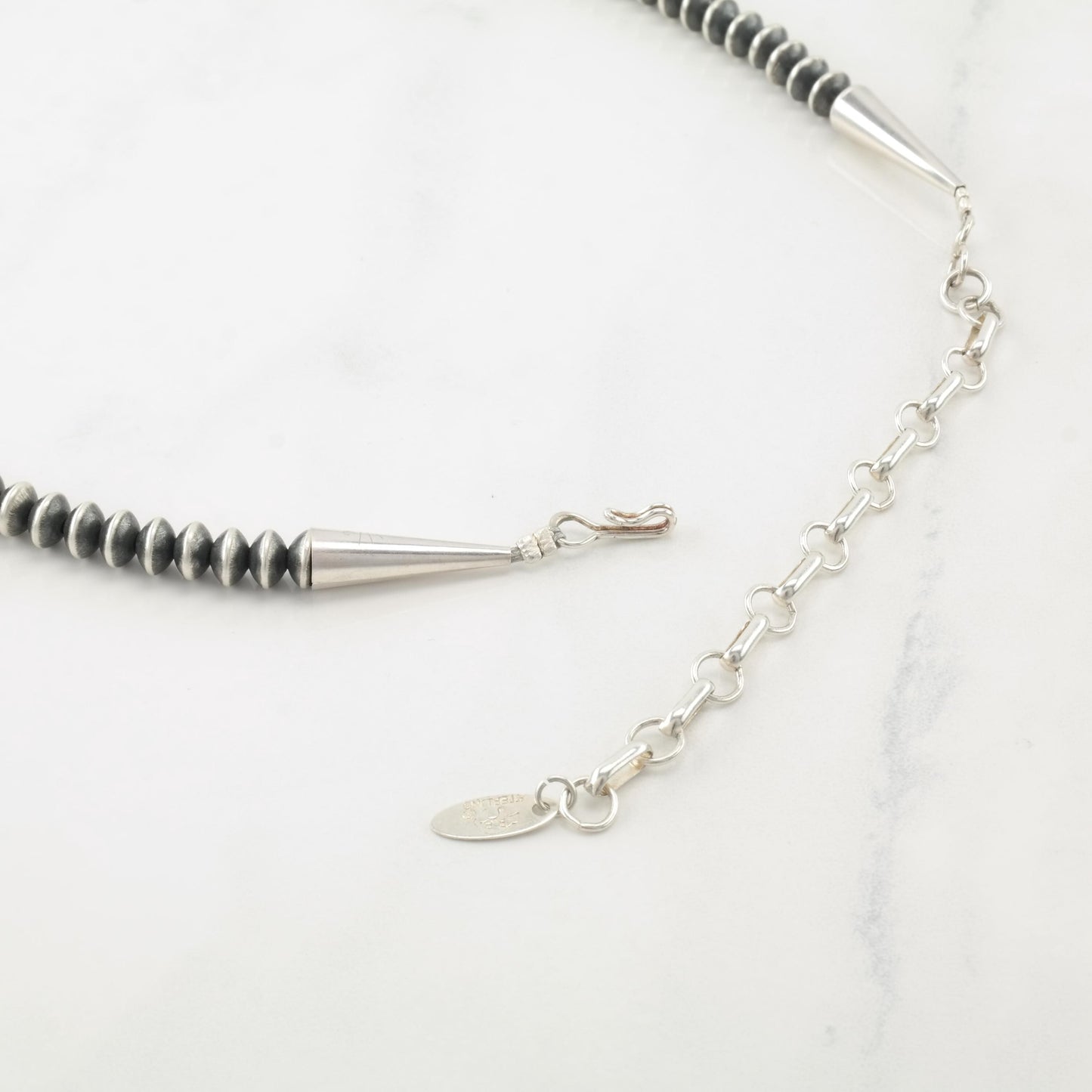 Running Bear Sterling Silver Beaded Necklace N2408