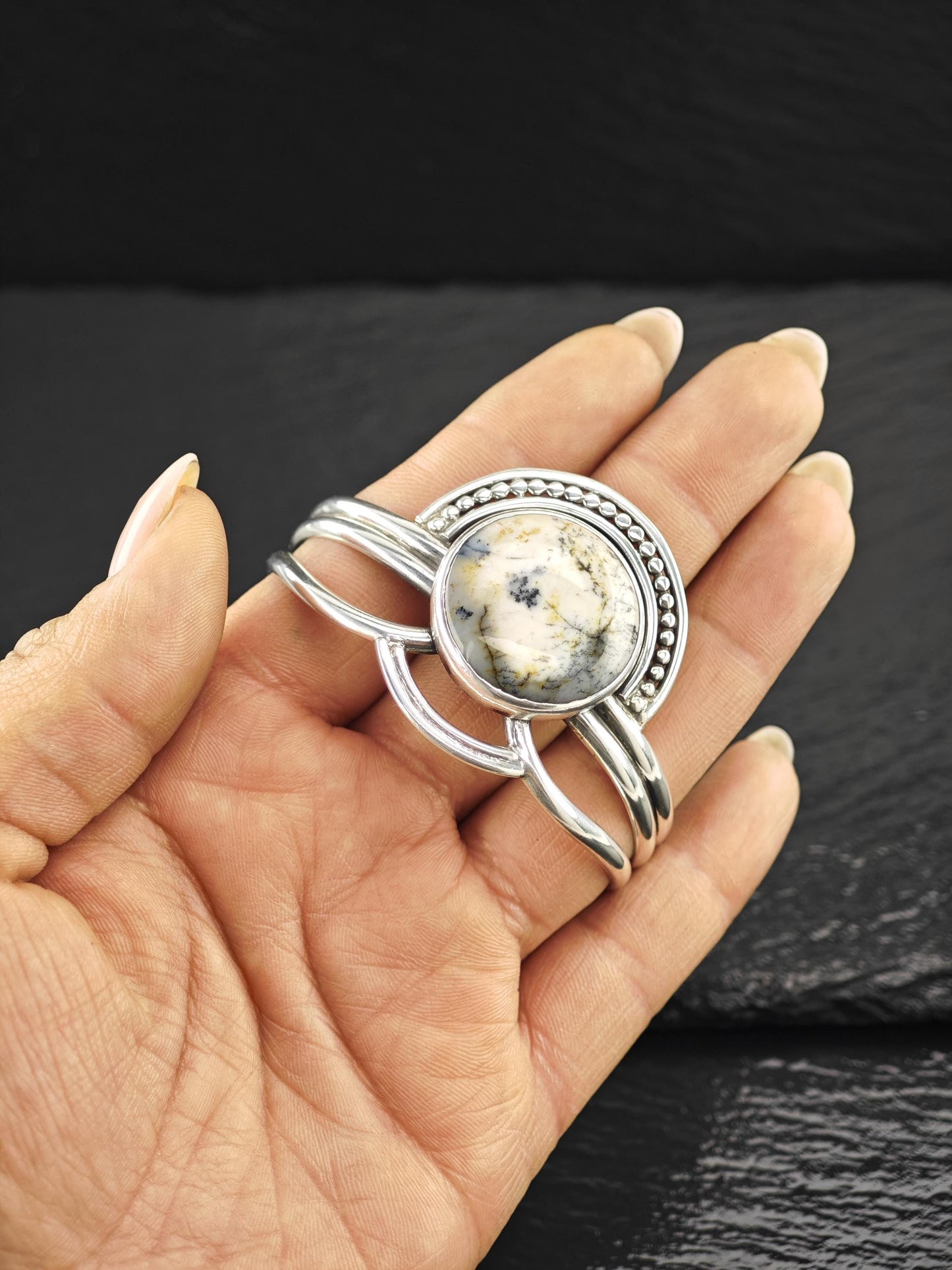 Karnes Stinson Agate Cuff Bracelet Sterling Silver