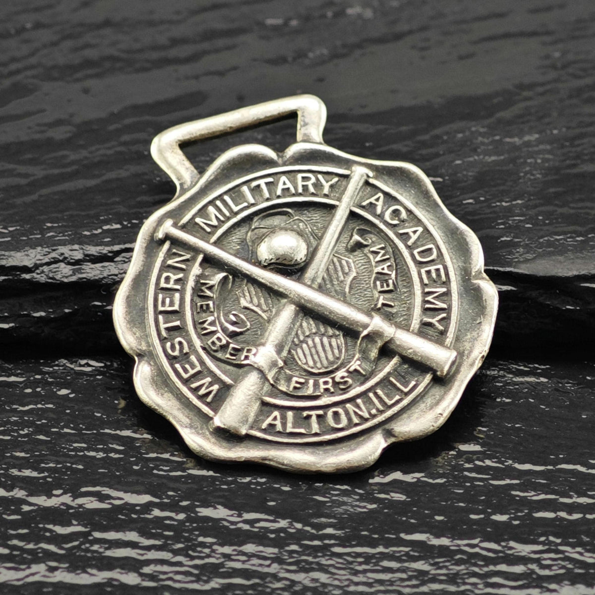 Western Military Academy Alton Illinois Metal Sterling Silver Pendant Fob MISC0408