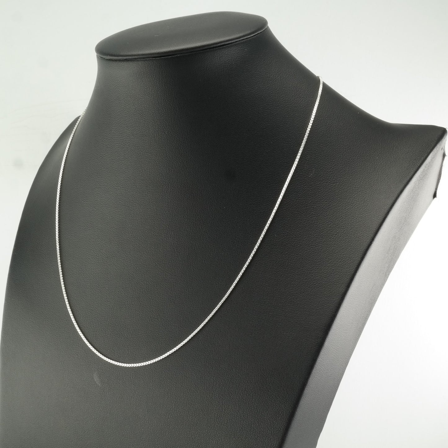 1mm 18 inch Box Chain Sterling Silver Italy