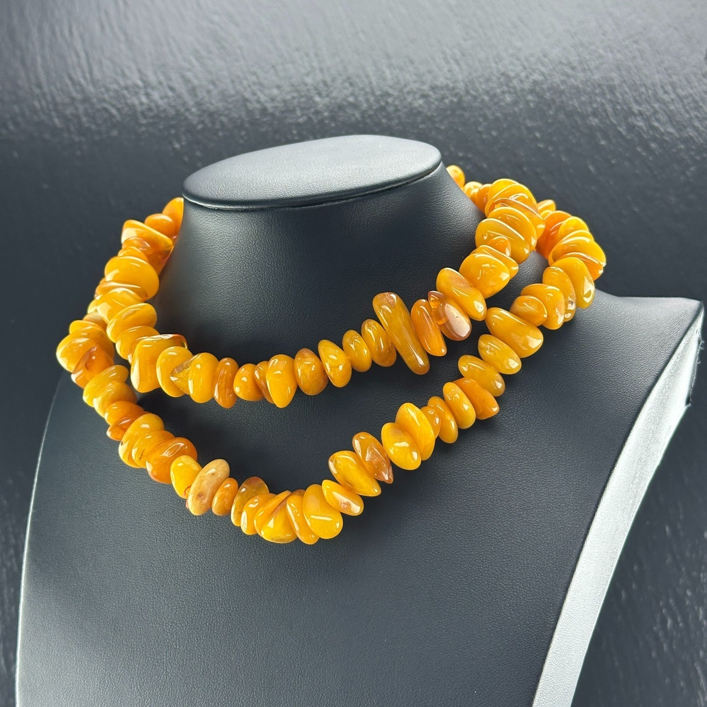 92gm Natural Baltic Amber Bead Necklace Opaque
