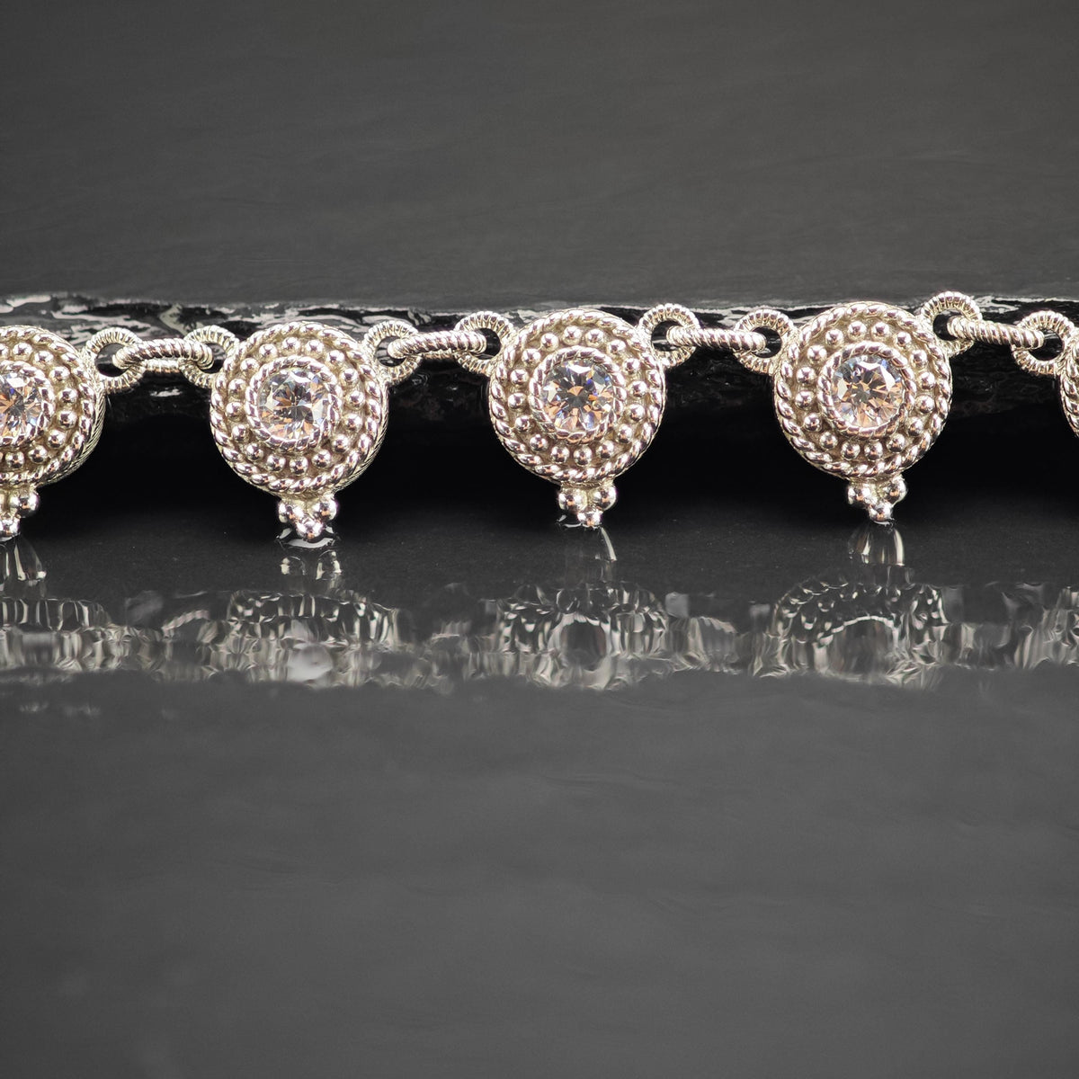 Vintage Judith Ripka CZ Sterling Silver Necklace N2801