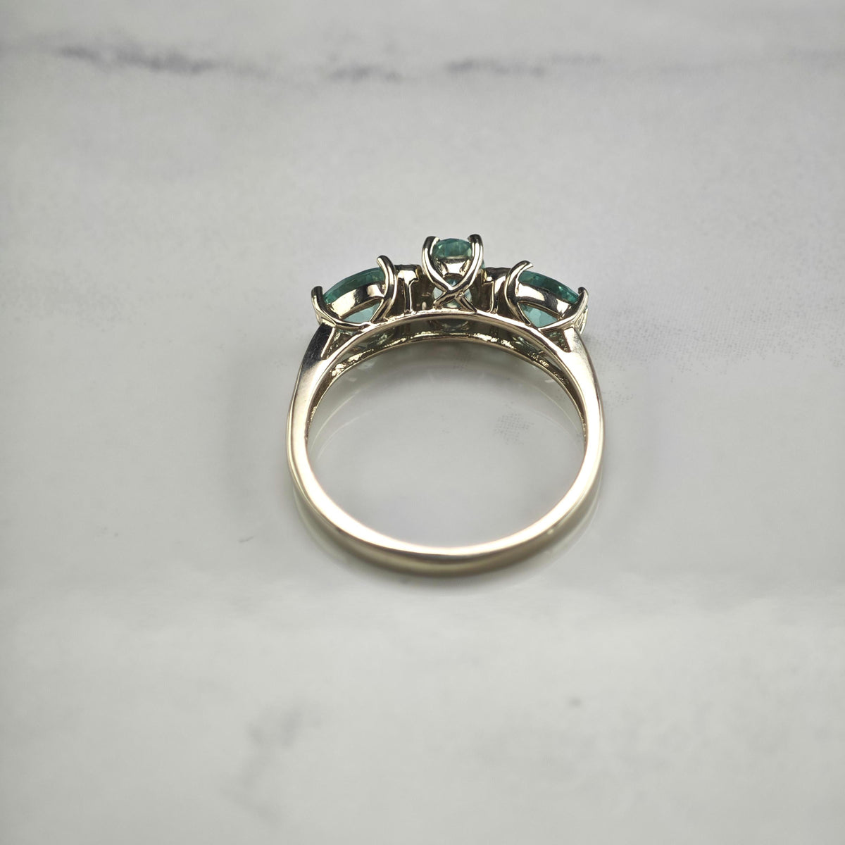 Apatite 14K White Gold Ring Sz 7 R6801
