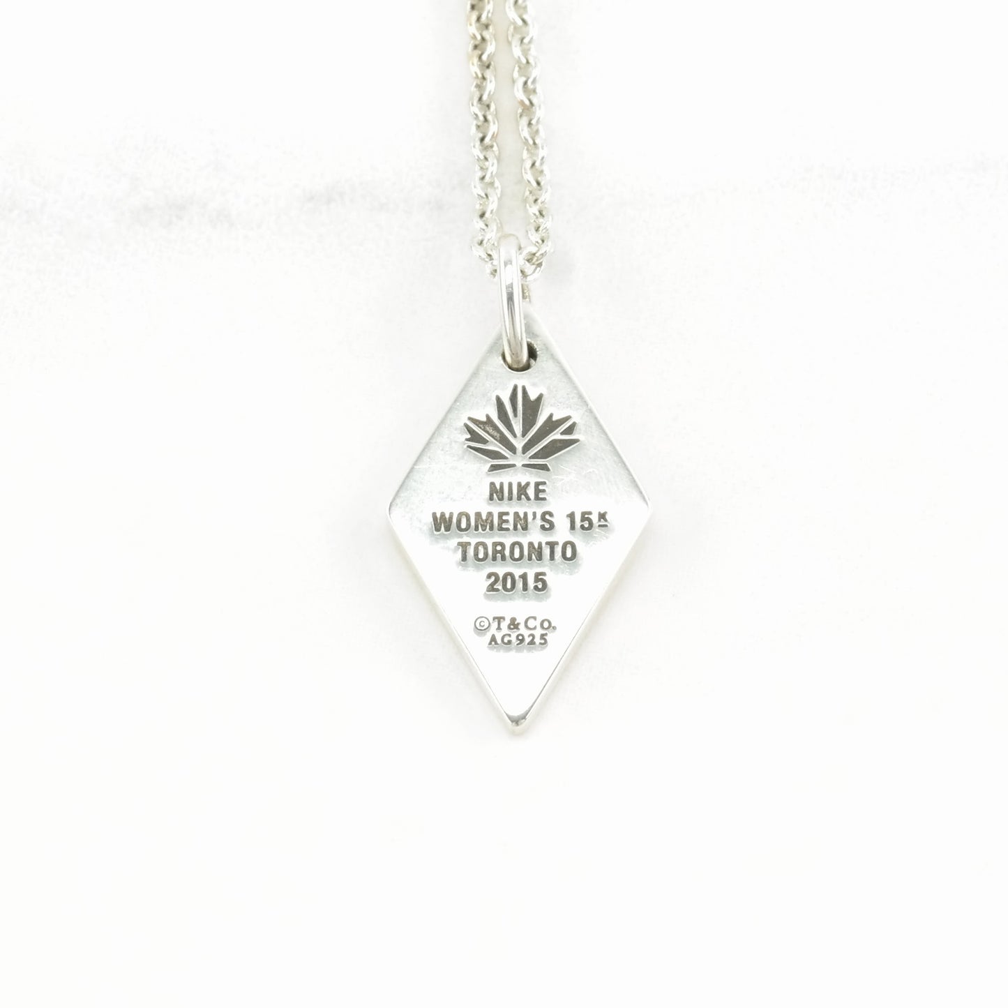 Vintage Tiffany & Co. Olympic Sterling Silver Nike Women's 15K Toronto 2015 Necklace N2090