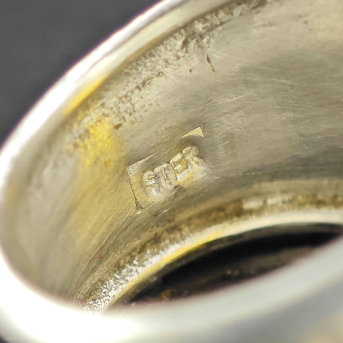 Multistone Abstract Band Sterling Silver Ring Sz 8 R6879