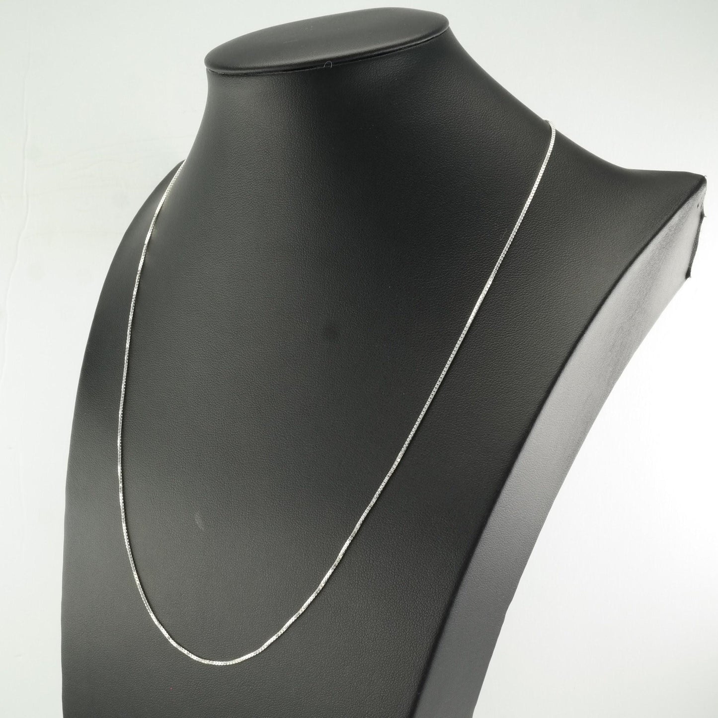 1mm link 22 inch Box Chain Sterling Silver Necklace