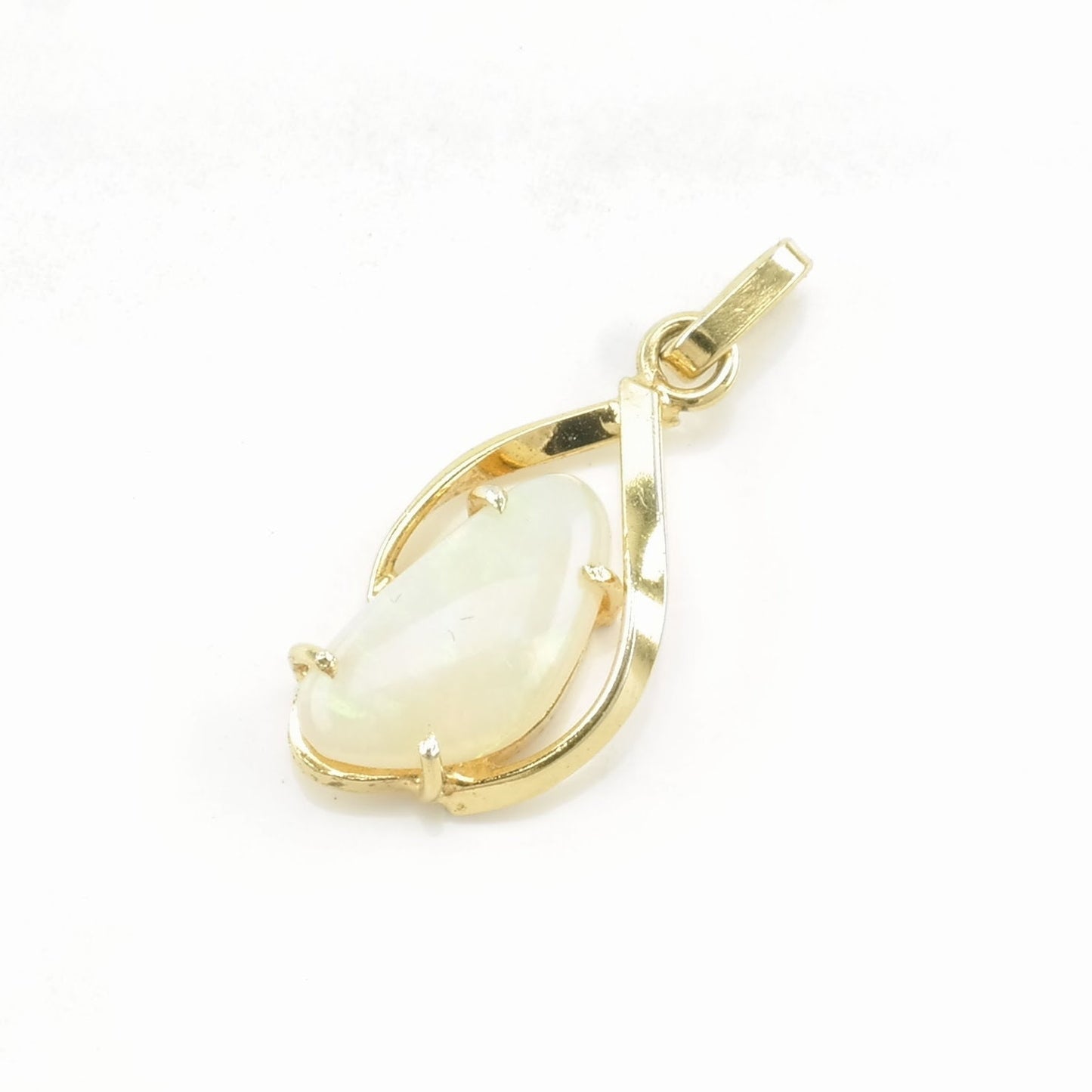 Vintage Natural Opal Gold Toned Sterling Silver Pendant