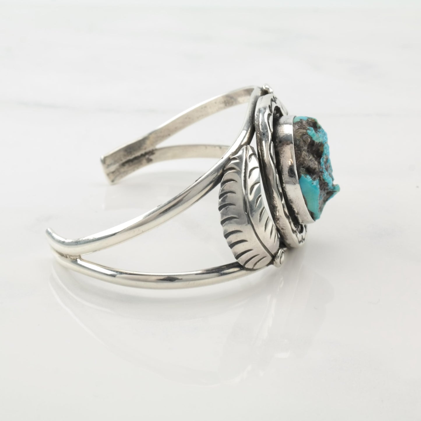 Southwest Turquoise Cuff Bracelet Sterling Silver