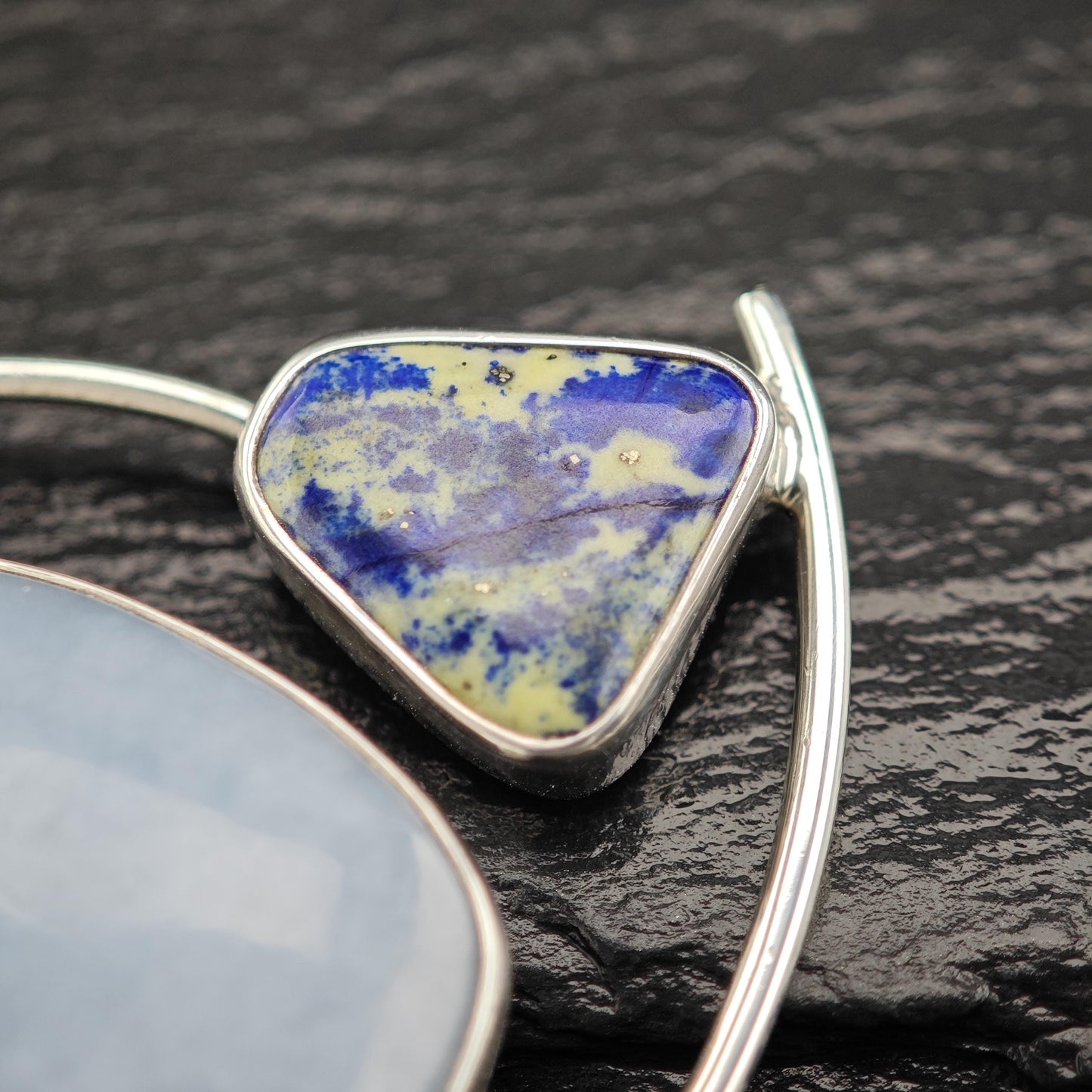 Vintage Lapidario Barrera, Gemstone Pendant Sterling Silver