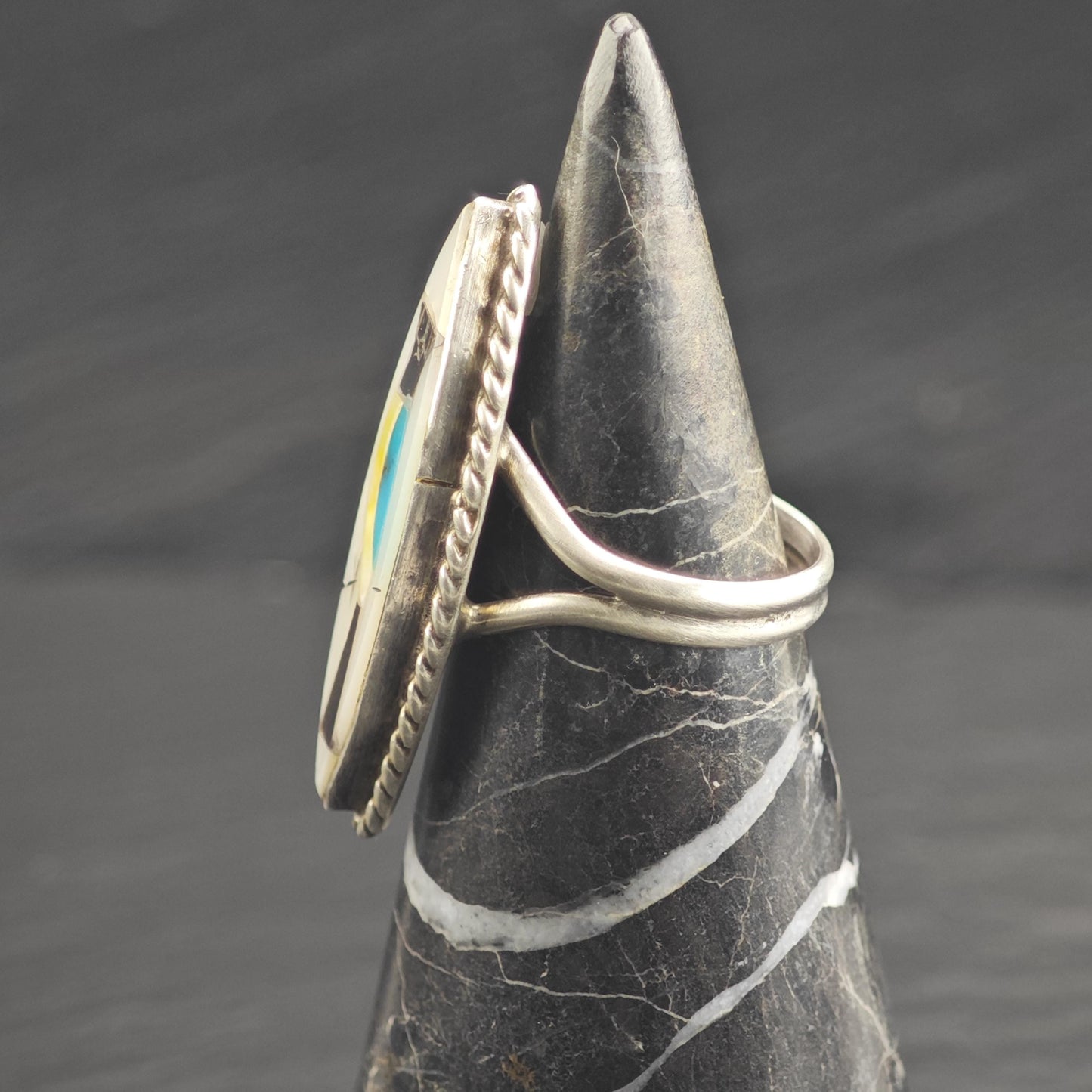 Native American Blue Jay Bird Sterling Silver Ring Sz 6 R6672