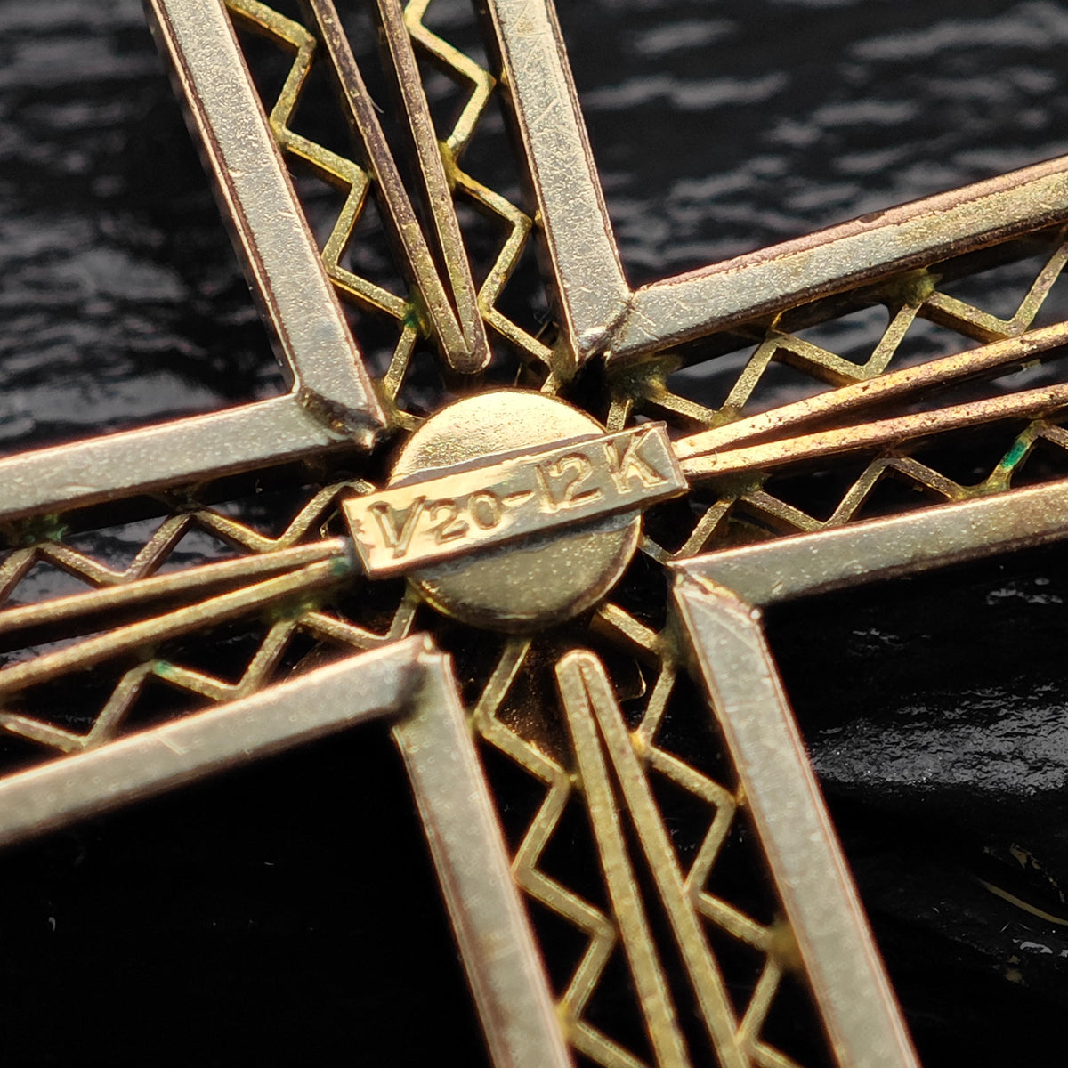 12K Gold-Filled Filigree Cross Pendant P3155