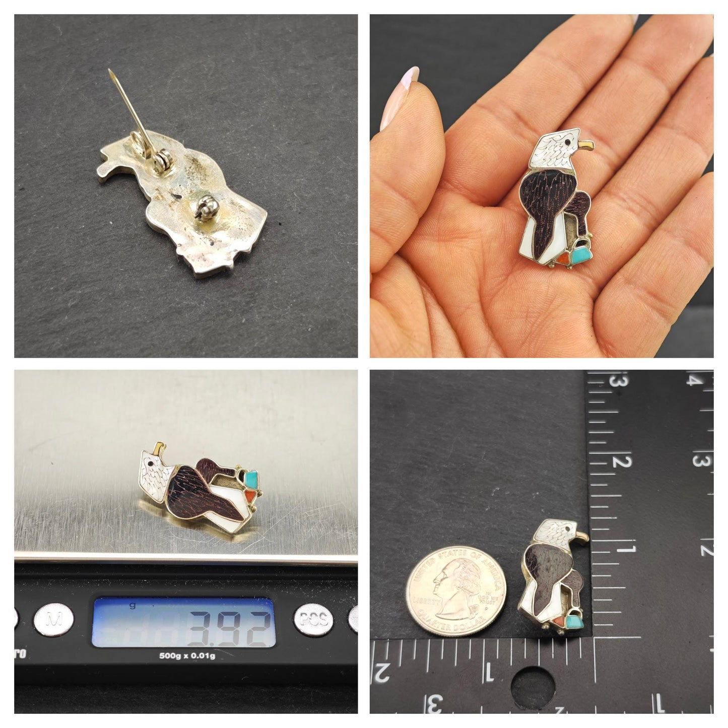 Choice of Zuni Inlay Brooch Native American Sterling Silver