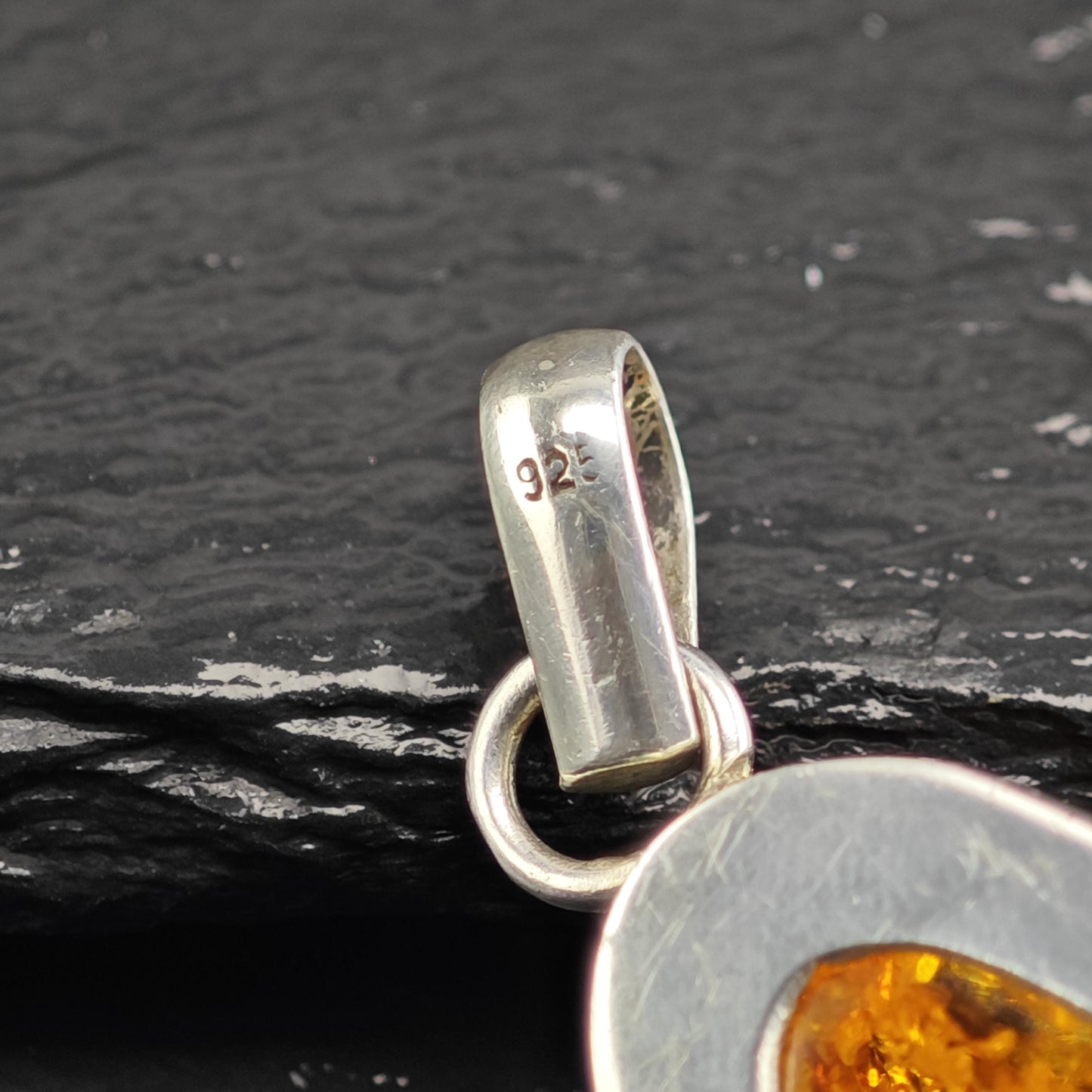 Baltic Amber Abstract Pendant Sterling Silver P3035