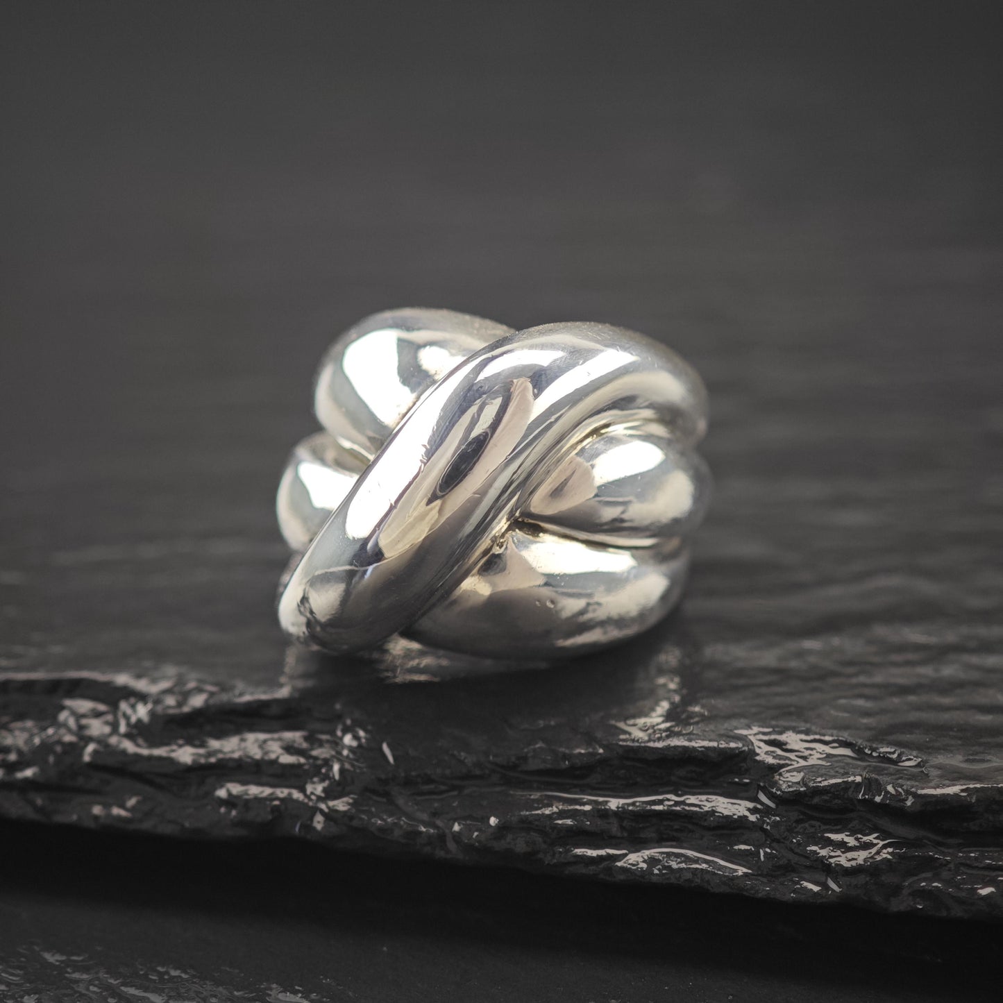 Charles Krypell Abstract Dome Ring Sterling Silver Size 5 1/4