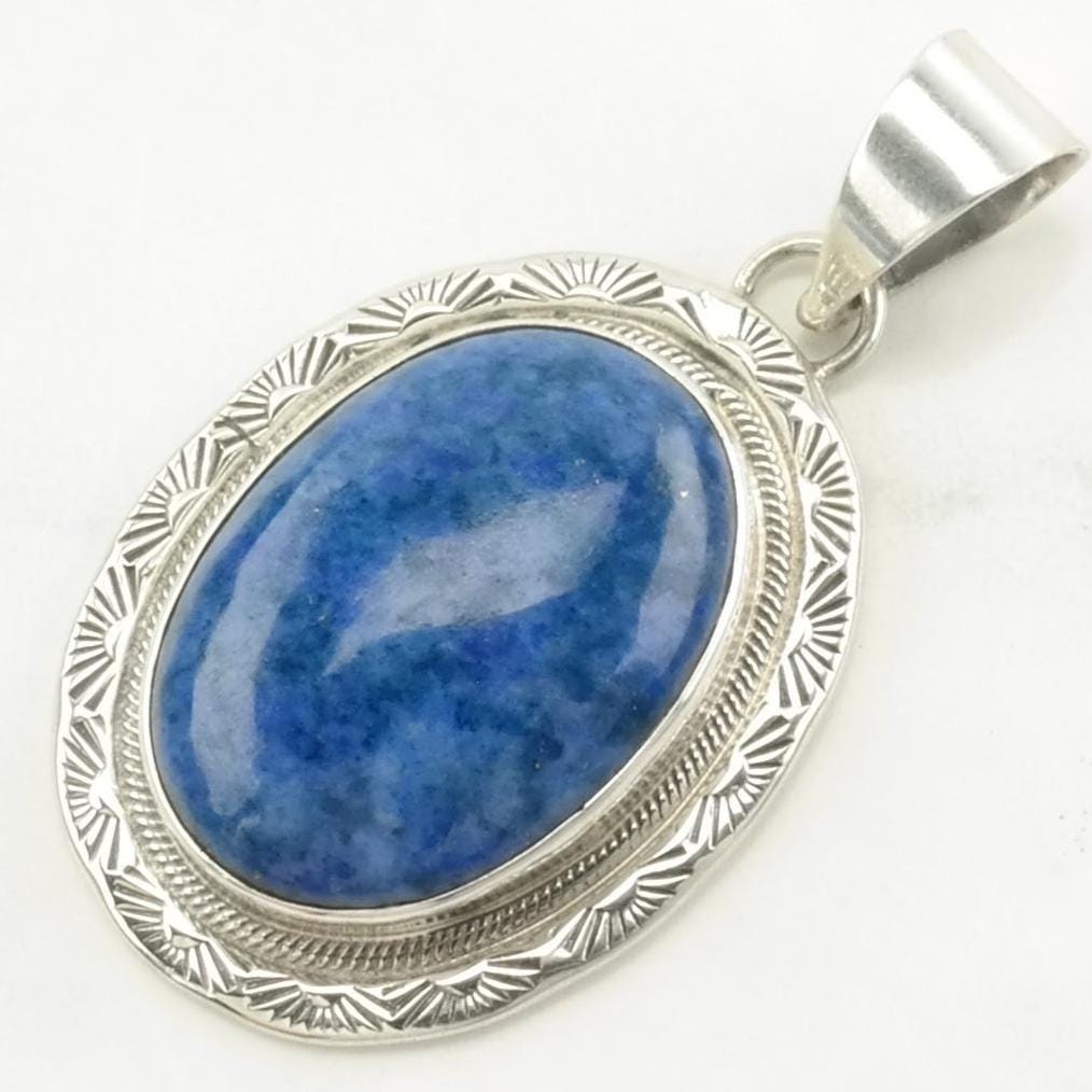 Native American Sodalite Sterling Silver Pendant