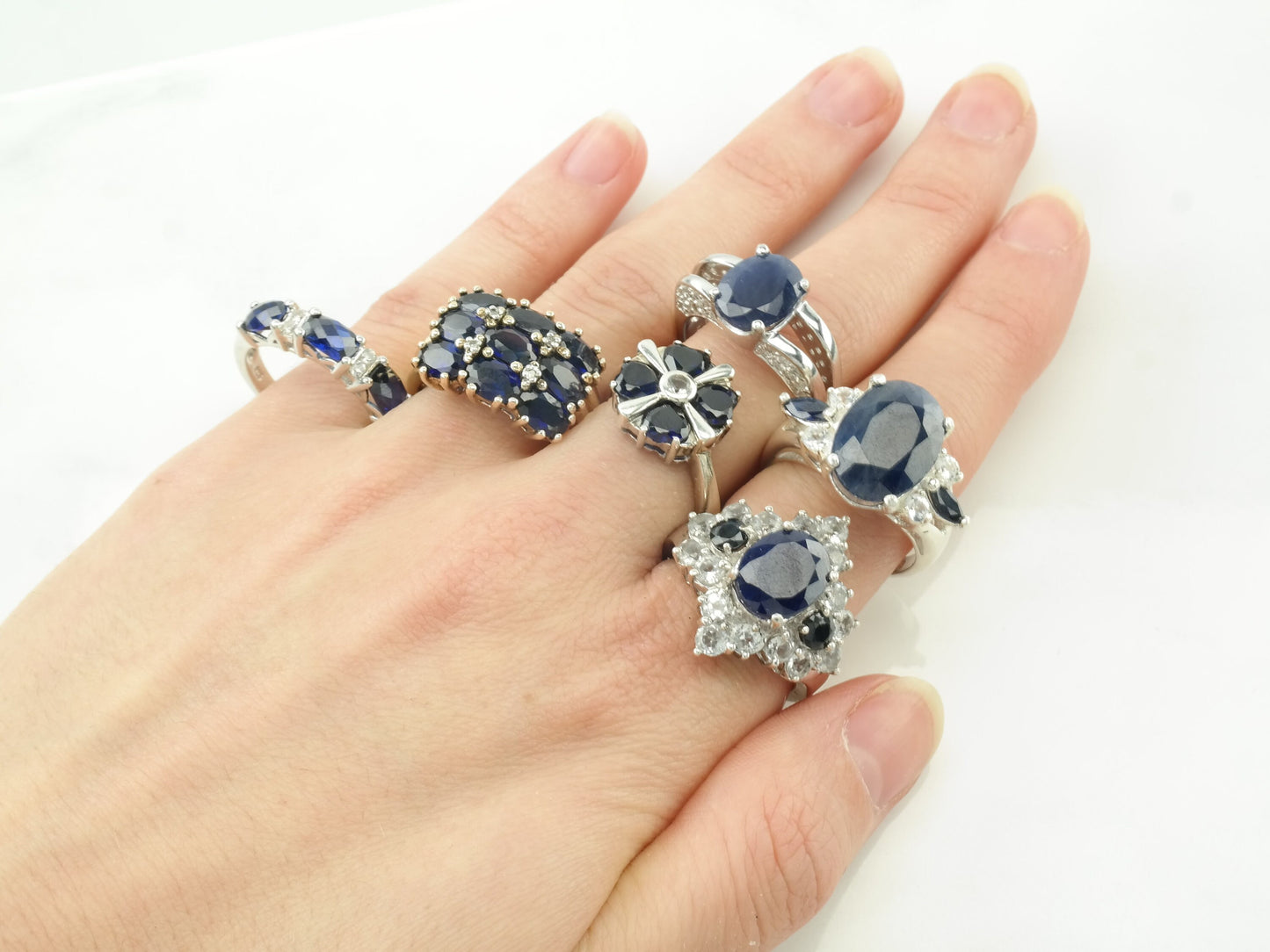 Choice Blue Sapphire Sterling Silver Size 7 Ring