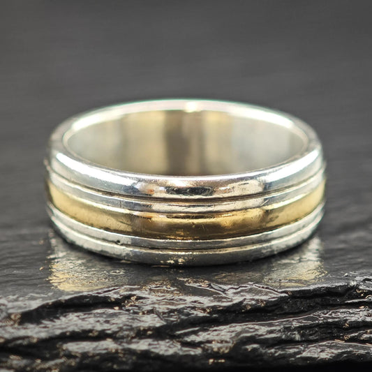 James Avery 14K Gold Accent Band Sterling Silver Sz 12