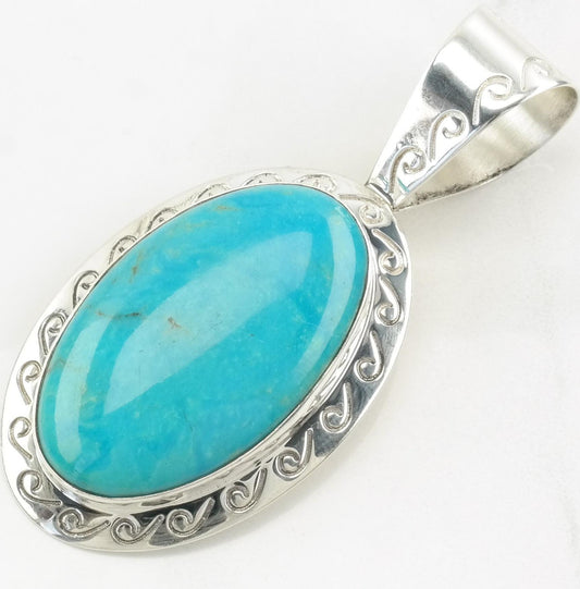 Vintage DTR Turquoise Sterling Silver Pendant