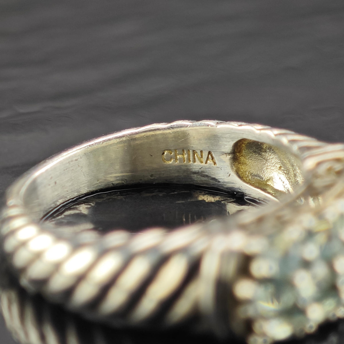 Apatite Pave Band Sterling Silver Ring Sz 6 R6834