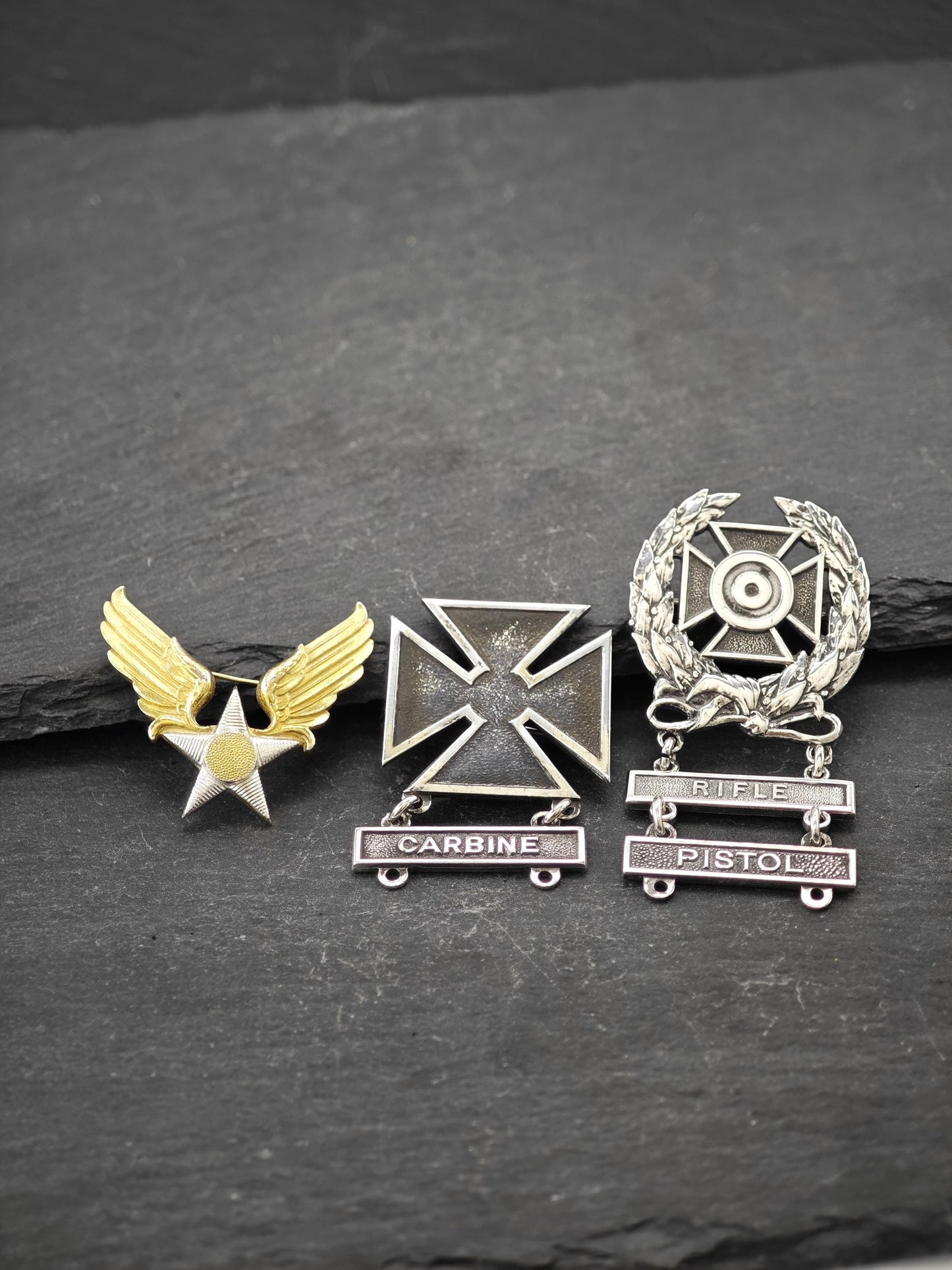 Choice of Vintage WWII Brooches Sterling Silver