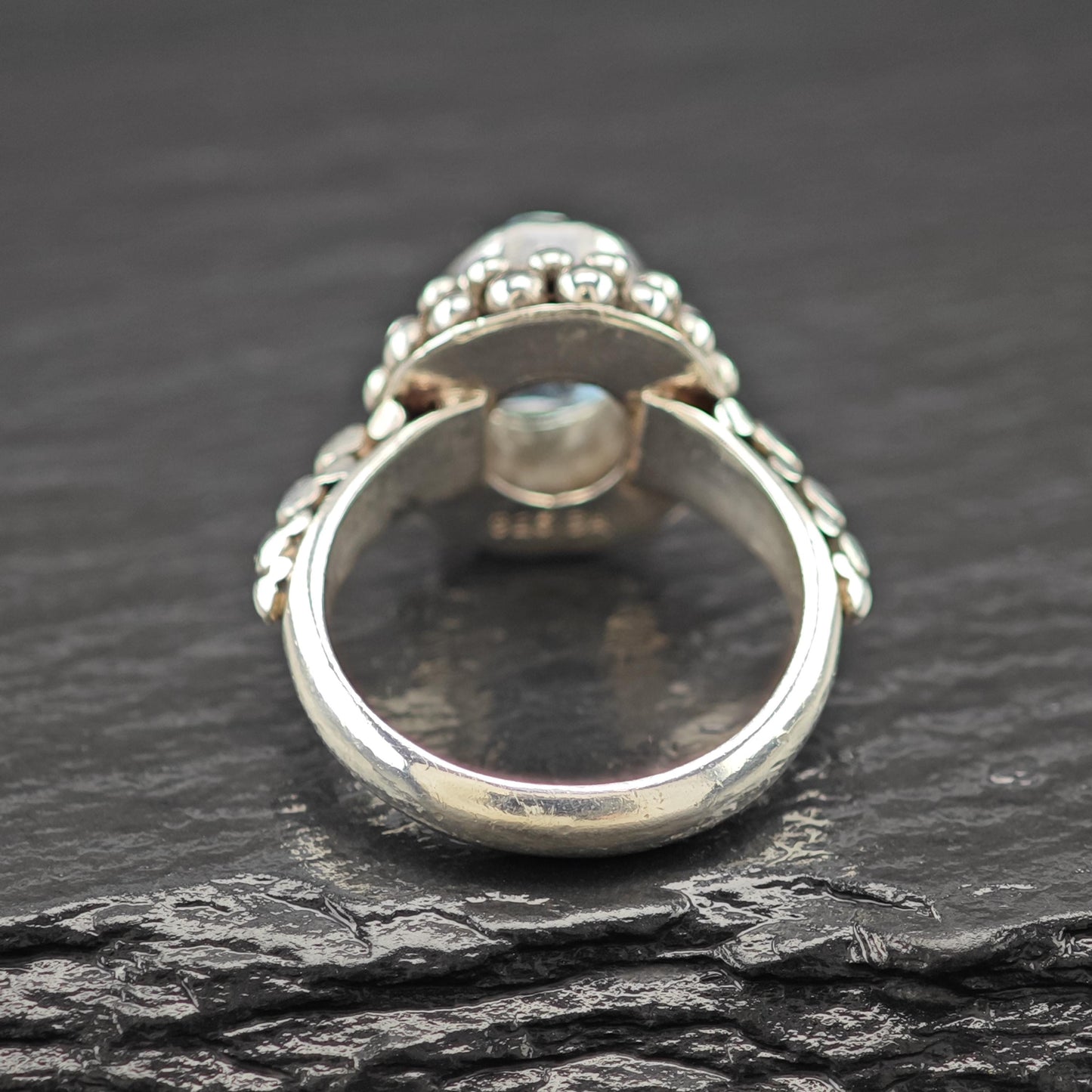 Sterling Silver Ring Oval Topaz Gemstone Size 6 R6101