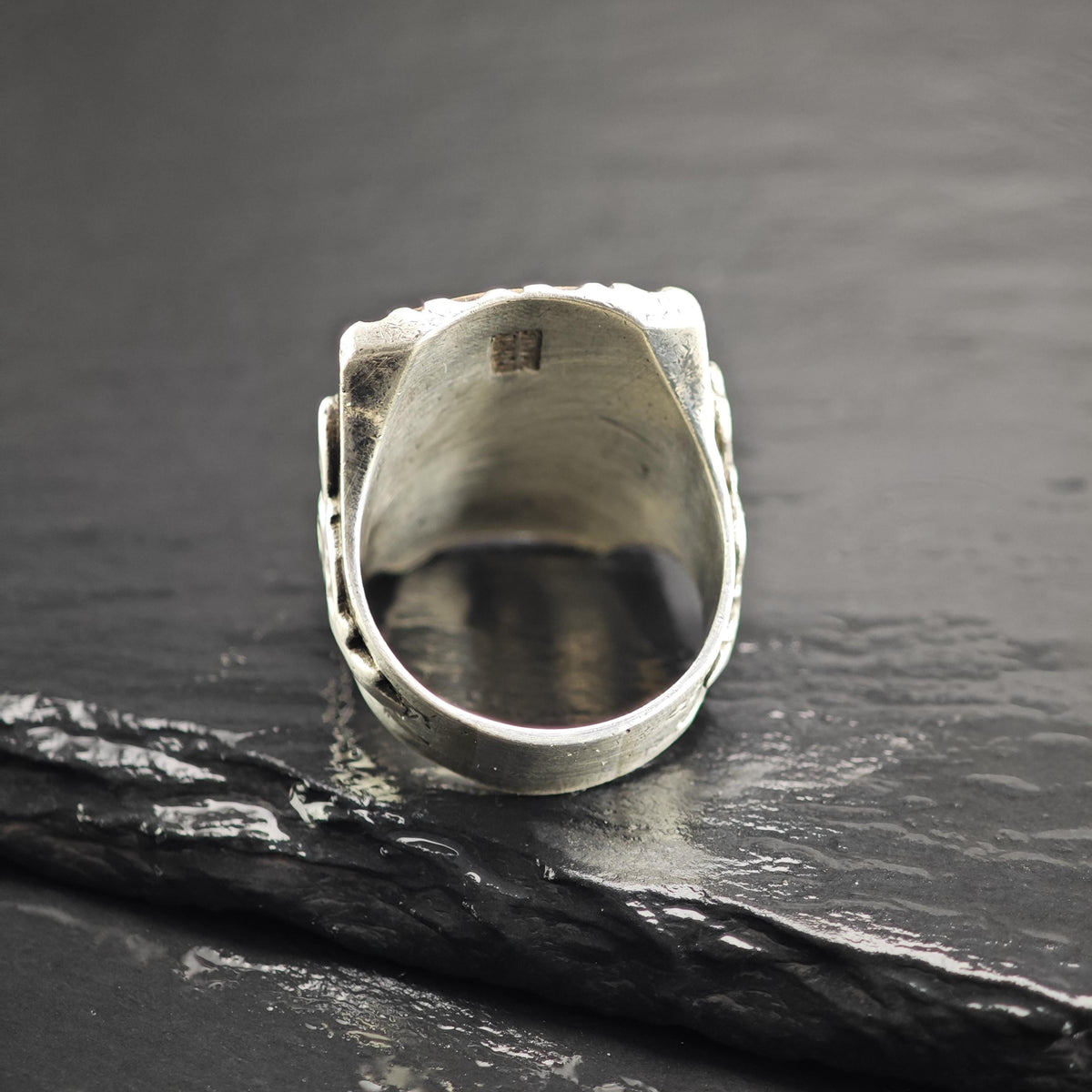 México Biker Ring Horse & Warrior Statue Sterling Silver Ring Sz 8 1/4 R6812
