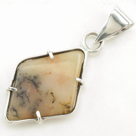Vintage Dendritic Agate Sterling Silver Pendant