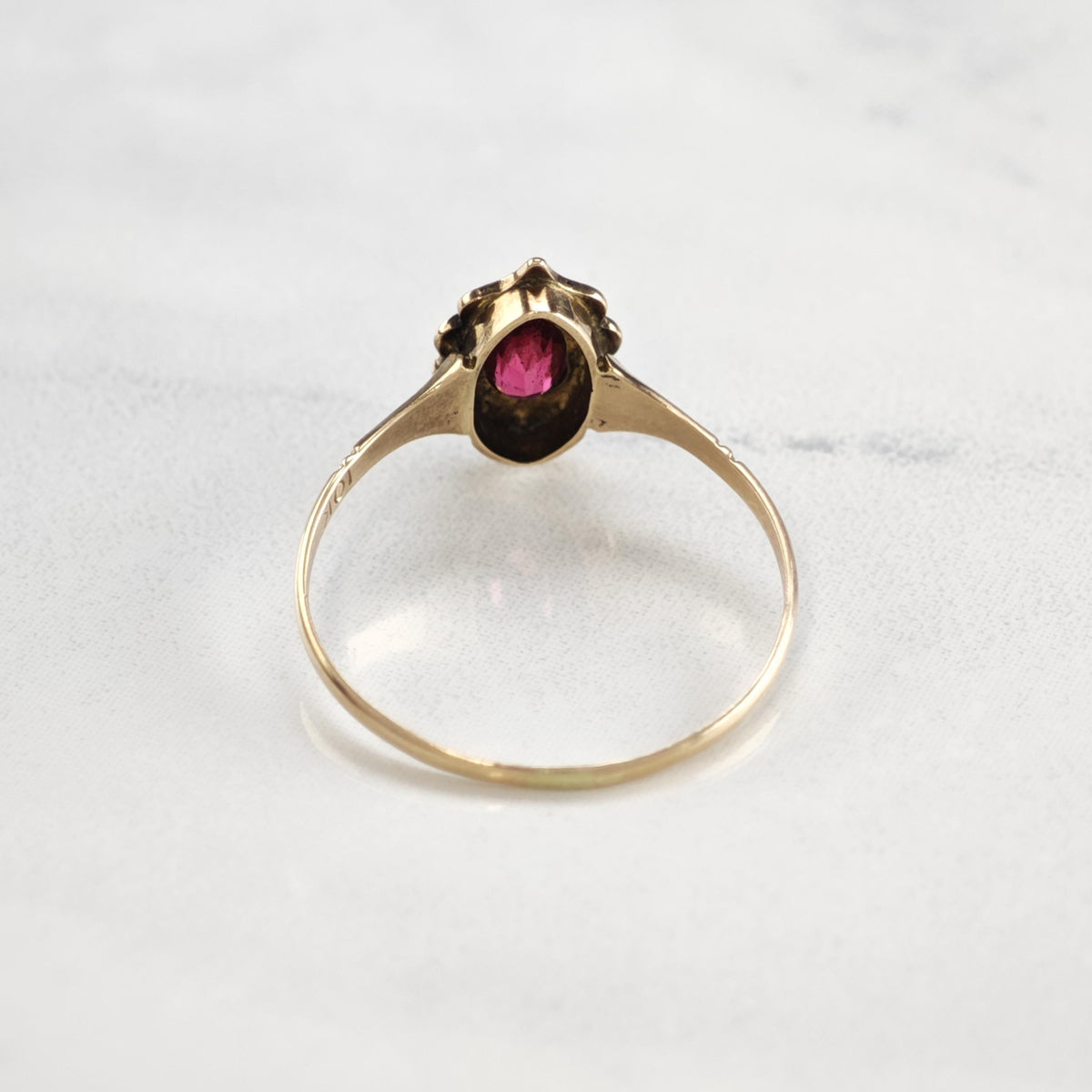 Victorian Paste 8K Yellow Gold Ring Sz 7 R6781