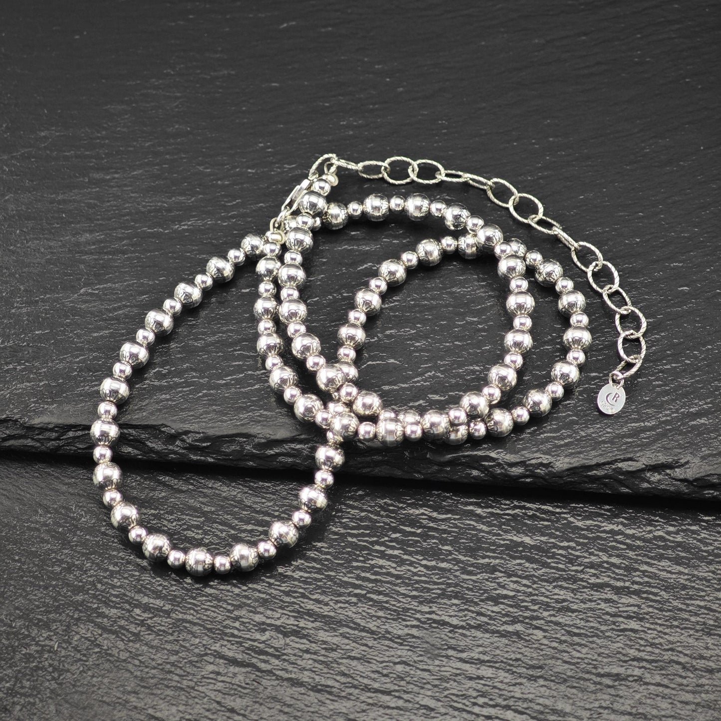 Relios Sterling Silver Pearl 6mm Beads Beaded Necklace