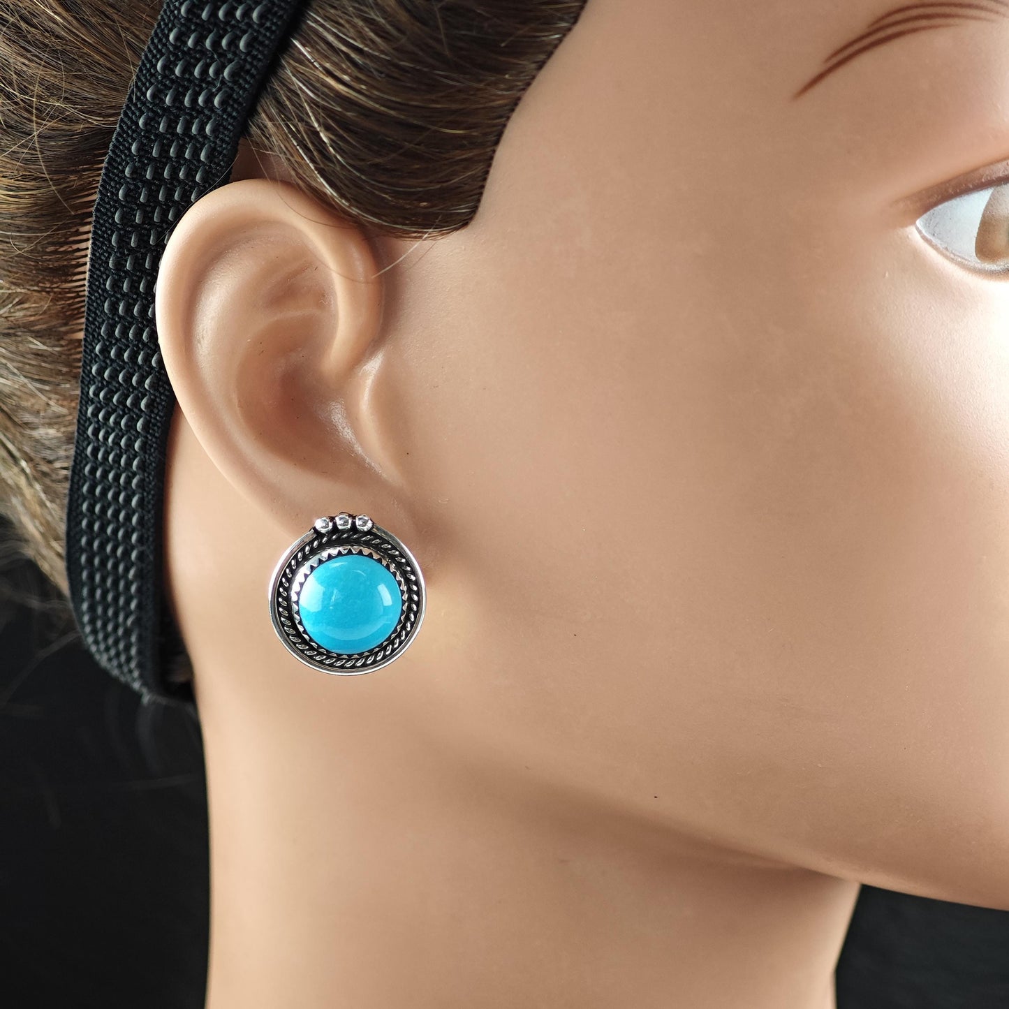 Choice of Native American Turquoise Stud Earrings Sterling Silver