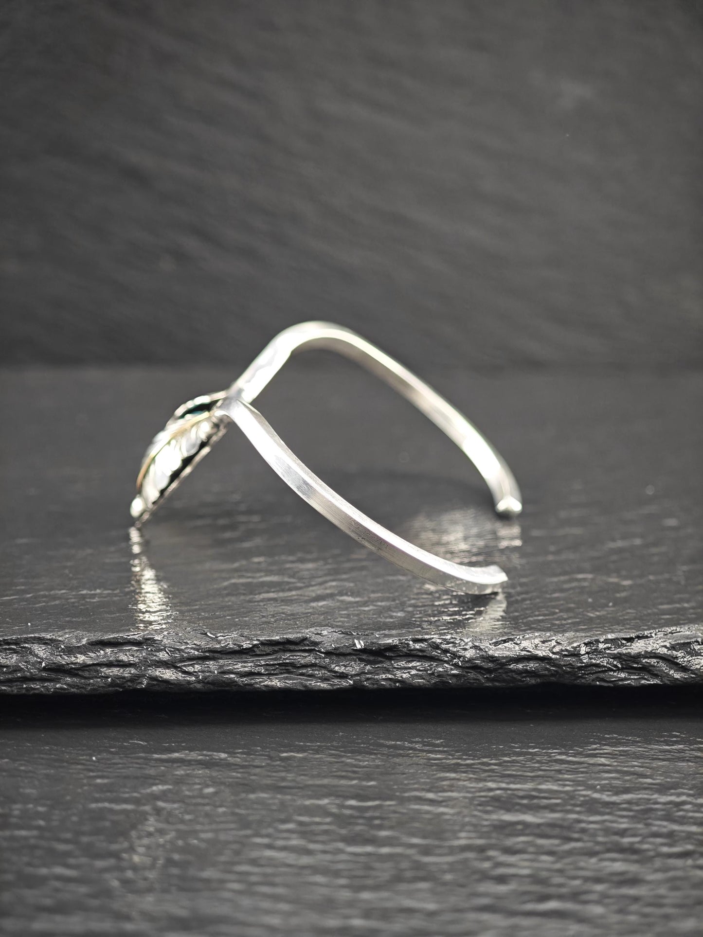 Native, Shadow Box Turquoise Cuff Bracelet Sterling Silver BR2893