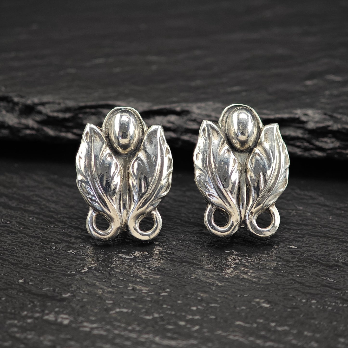 Sterling Silver Screw Back Earrings Coro Jensen Style Norseland ER2921